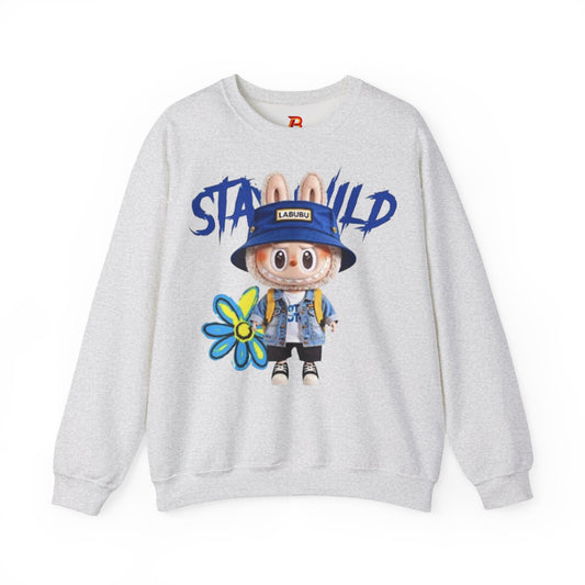 Felpa Unisex Labubu Stay Wild – Streetwear Casual con Design Cartoon.