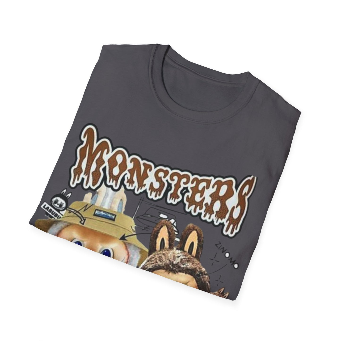 T-Shirt Unisex Labubu Softstyle – Design Monsters Kawaii con Coppia Iconica.