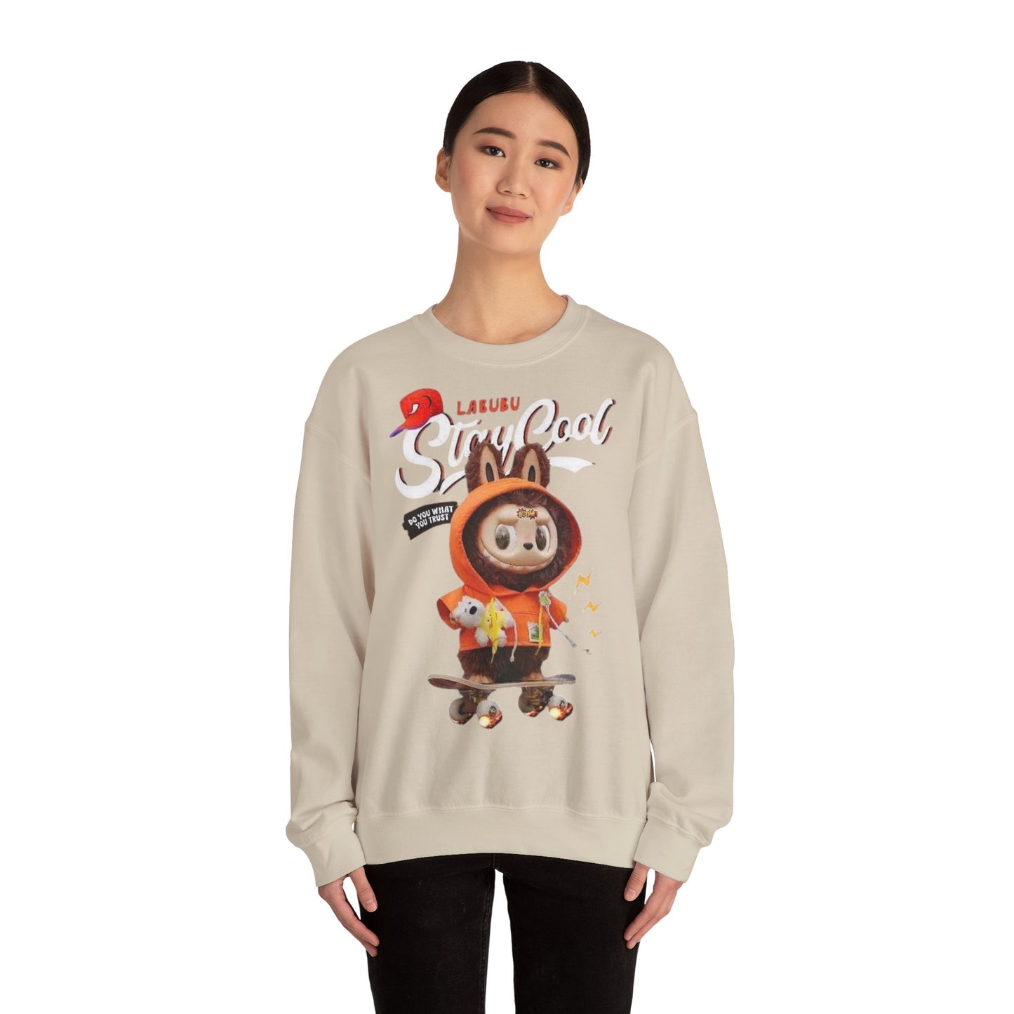 Felpa Unisex Labubu Stay Cool – Sweatshirt _ Streetwear Heavy Blend.
