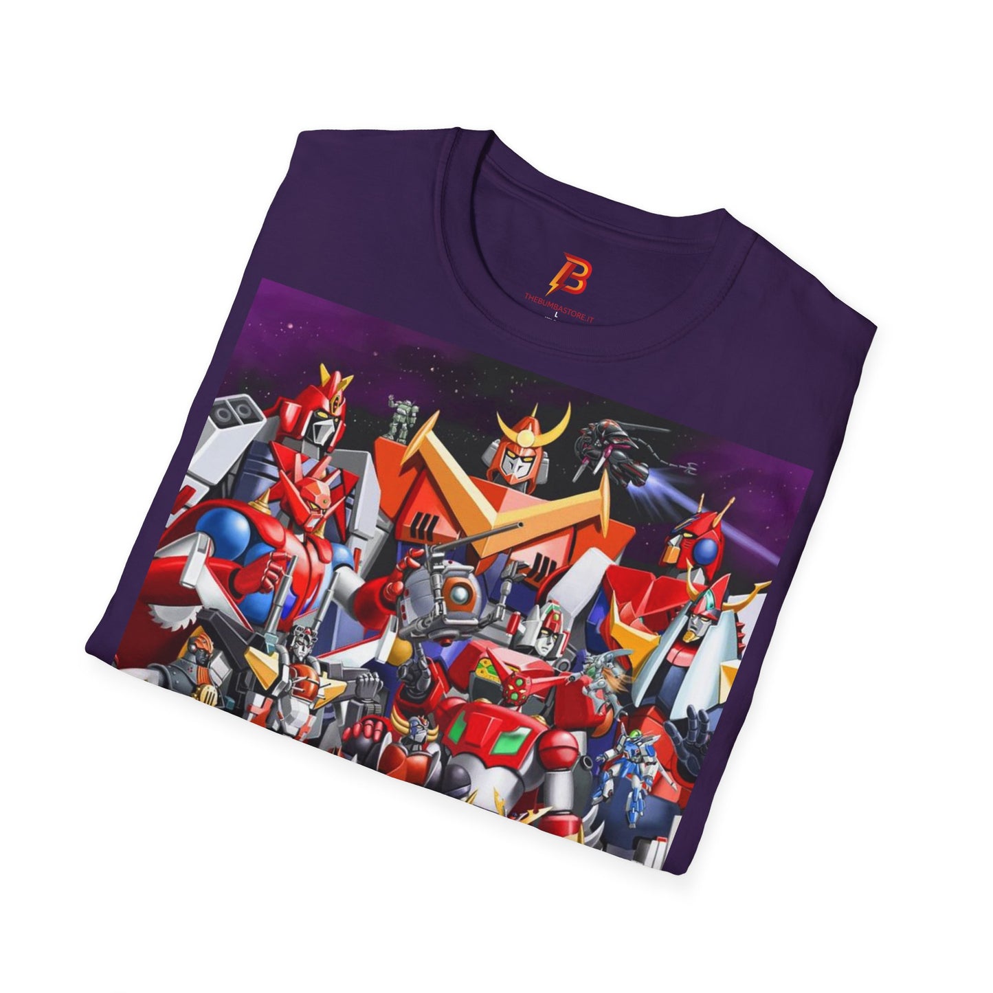 "T-shirt robot giapponesi anni ‘80 in cotone morbido. Un must per fan anime e collezionisti. Comfort e stile per ogni occasione.