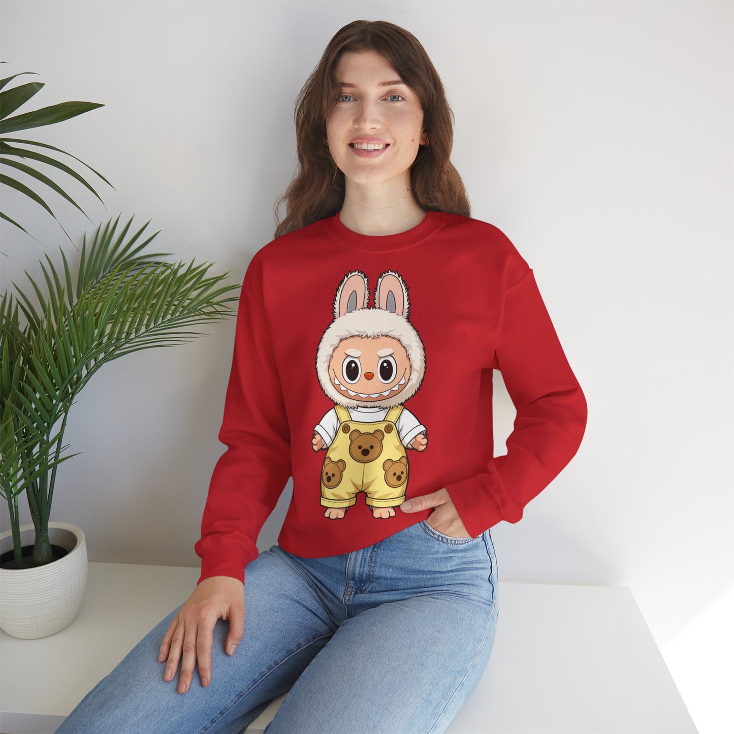 Felpa Unisex Labubu Teddy Overalls – Sweatshirt - Streetwear Heavy Blend™.
