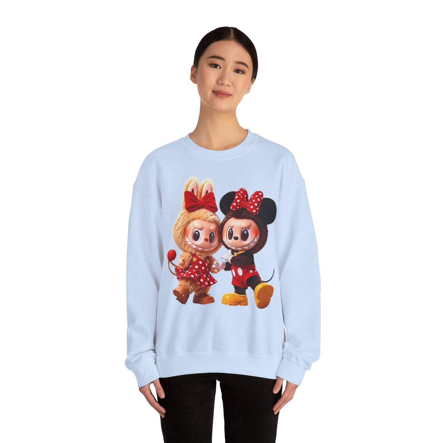Felpa Unisex Labubu Cartoon – Sweatshirt Streetwear Rossa, Moda Urban e Comfort.