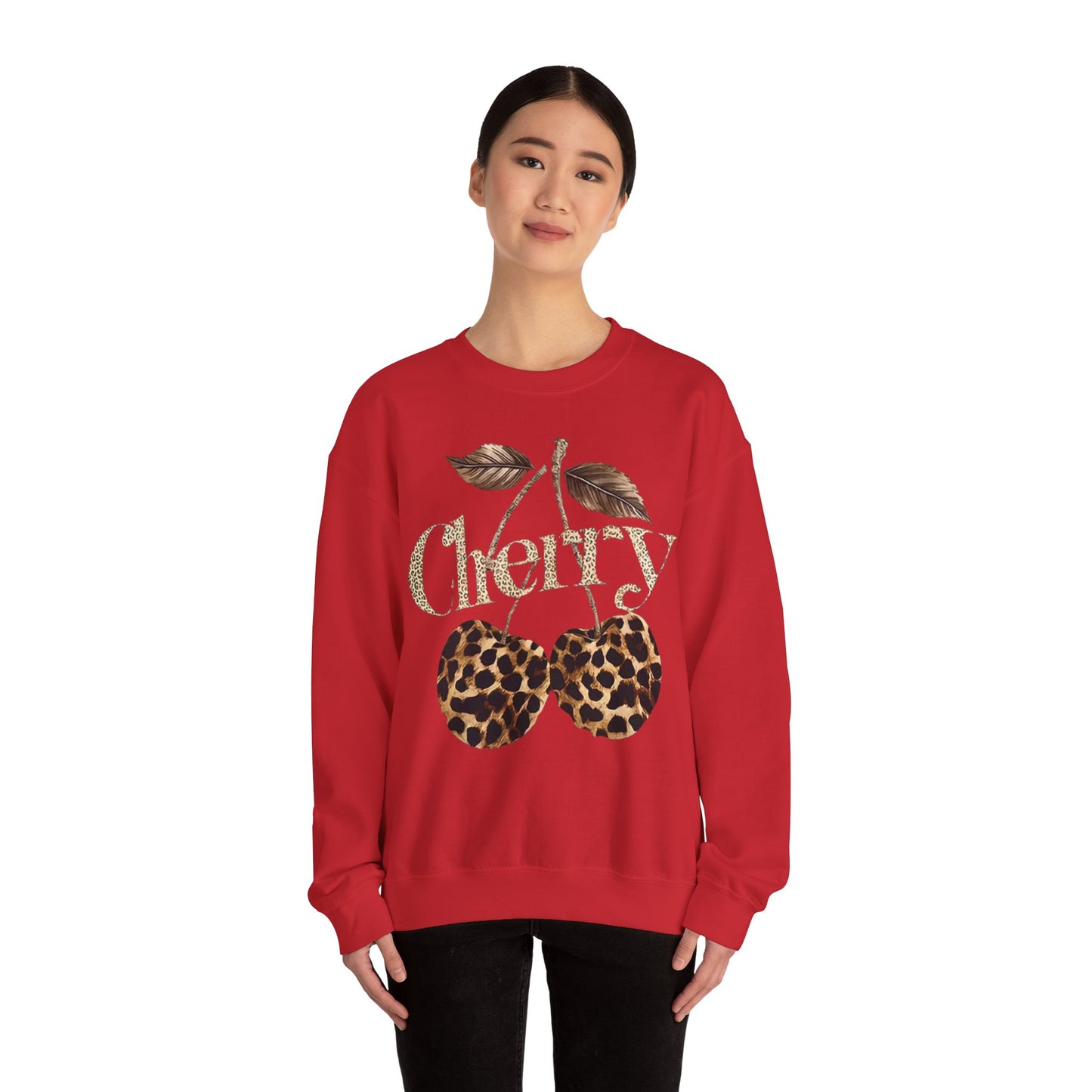 Felpa Unisex "Cherry Leopard" – Stampa Ciliegie Animalier, Stile Streetwear alla Moda.