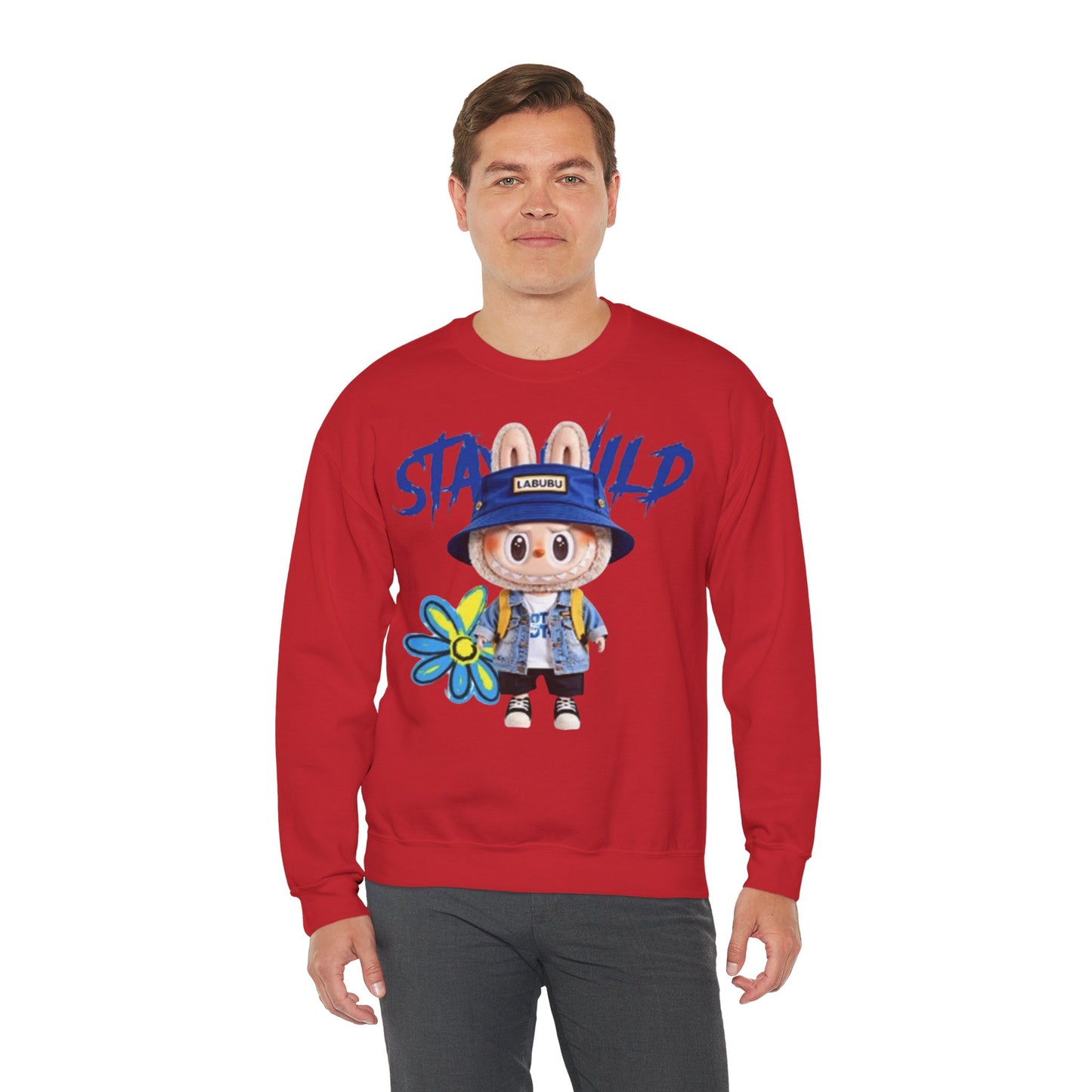 Felpa Unisex Labubu Stay Wild – Streetwear Casual con Design Cartoon.