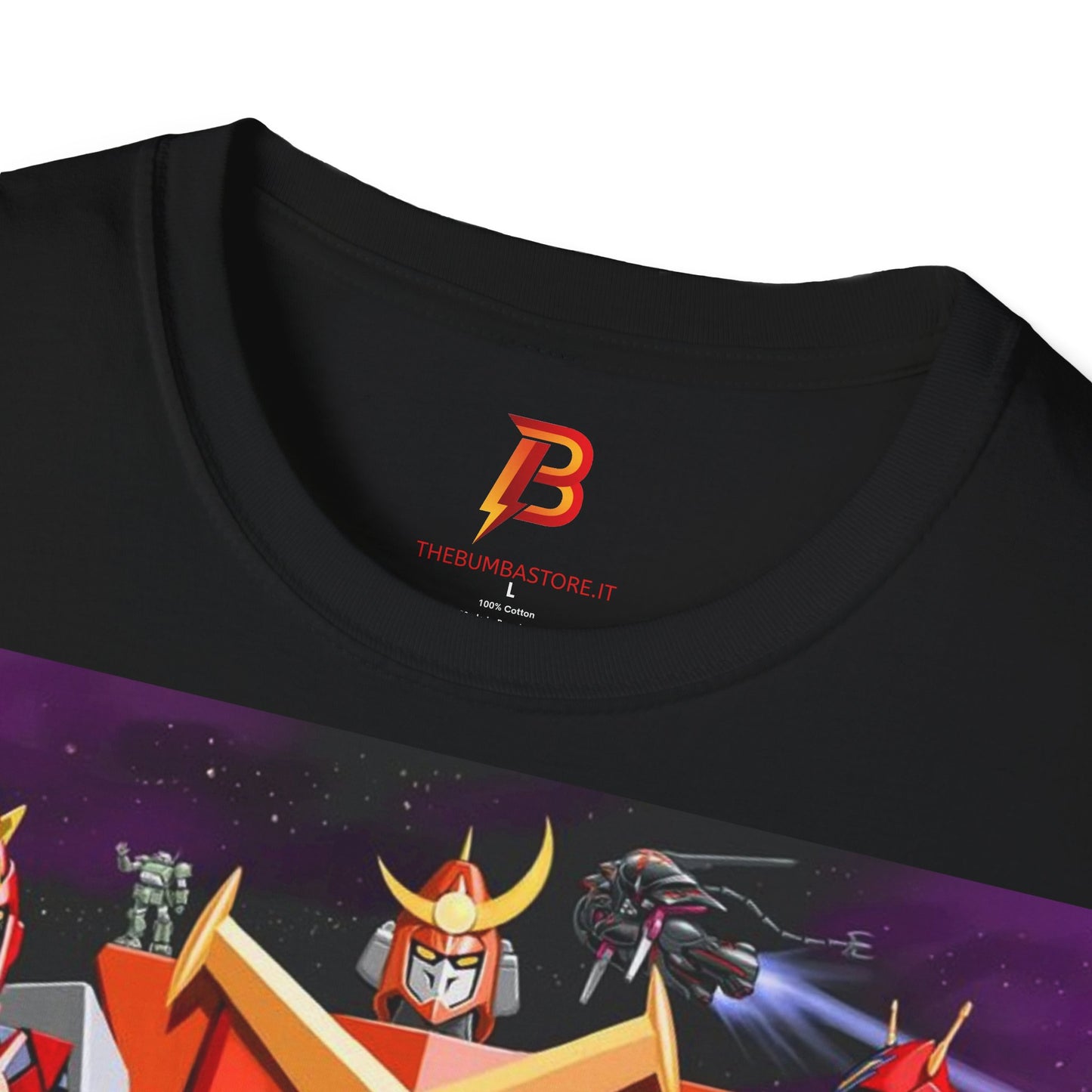 "T-shirt robot giapponesi anni ‘80 in cotone morbido. Un must per fan anime e collezionisti. Comfort e stile per ogni occasione.