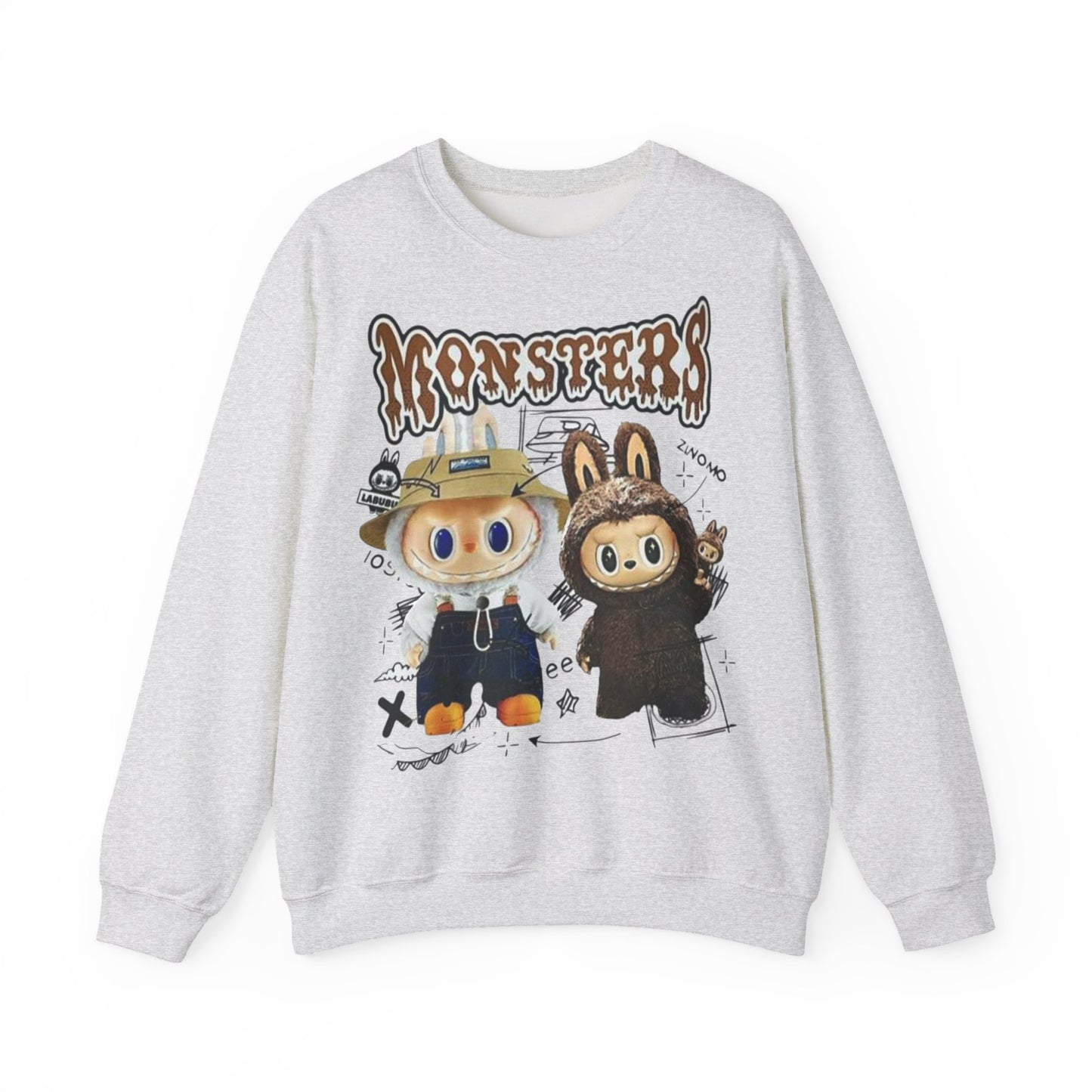 Felpa Unisex Labubu Monsters – Sweatshirt Streetwear Casual Heavy Blend.