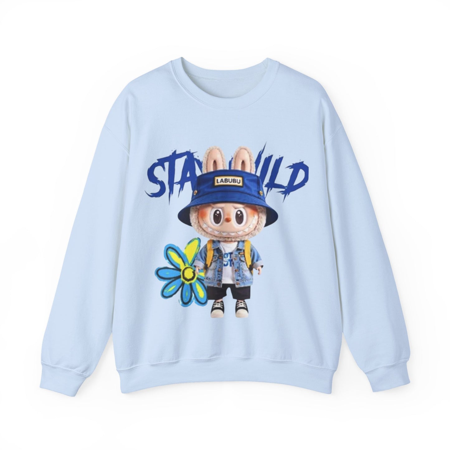 Felpa Unisex Labubu Stay Wild – Streetwear Casual con Design Cartoon.