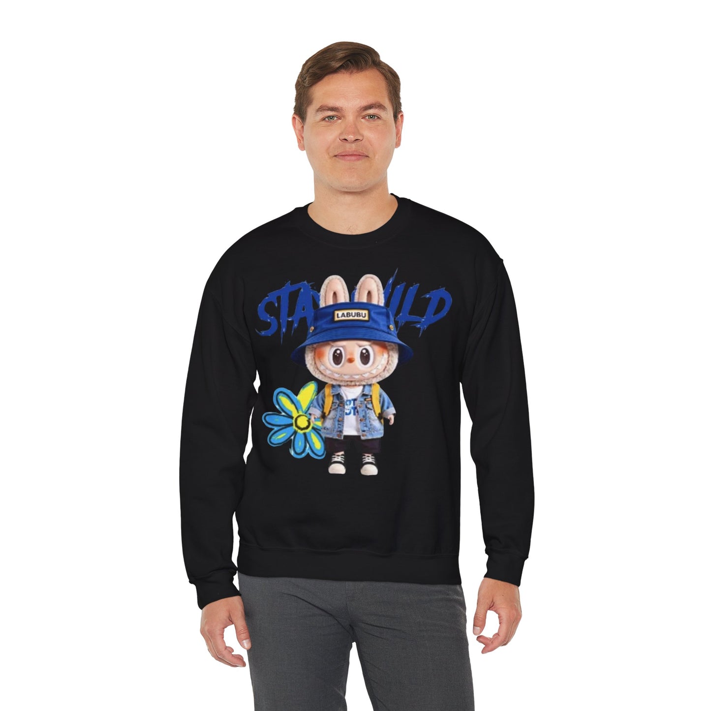 Felpa Unisex Labubu Stay Wild – Streetwear Casual con Design Cartoon.