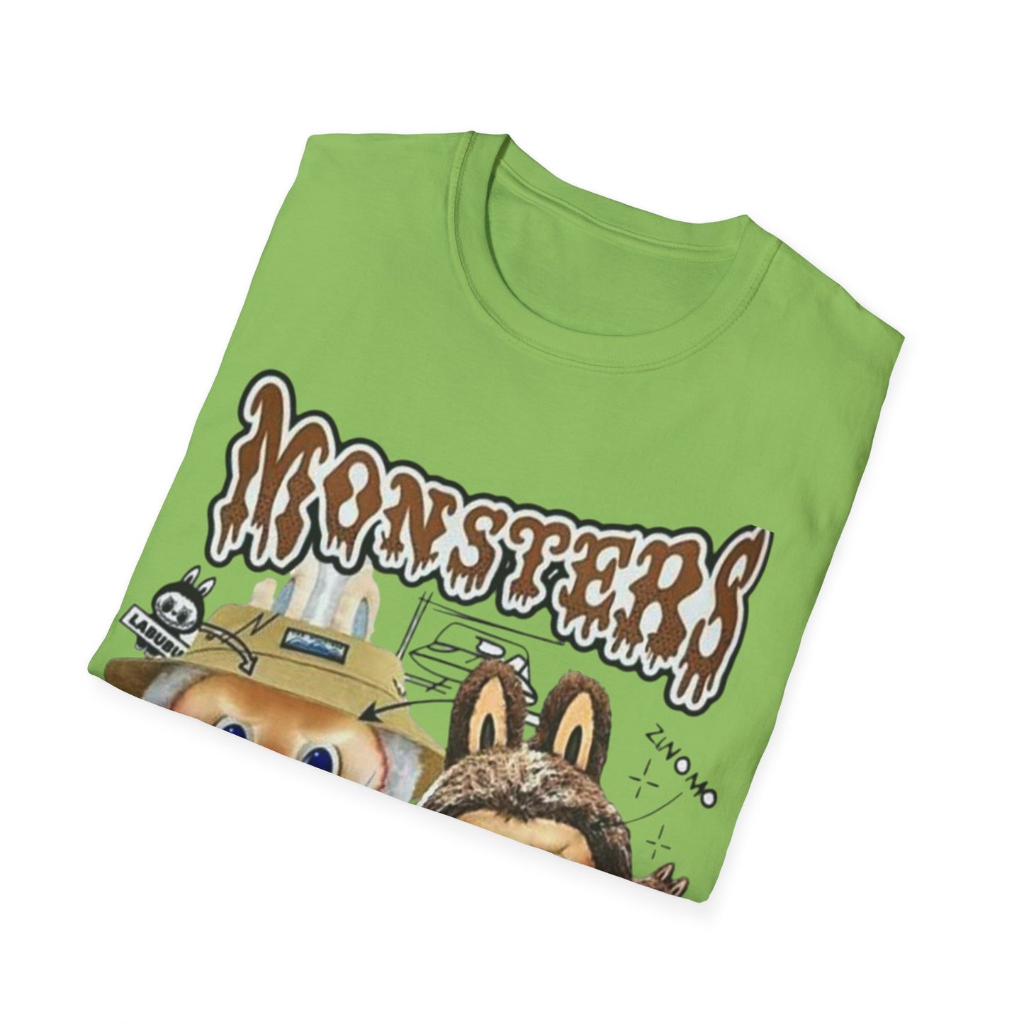 T-Shirt Unisex Labubu Softstyle – Design Monsters Kawaii con Coppia Iconica.