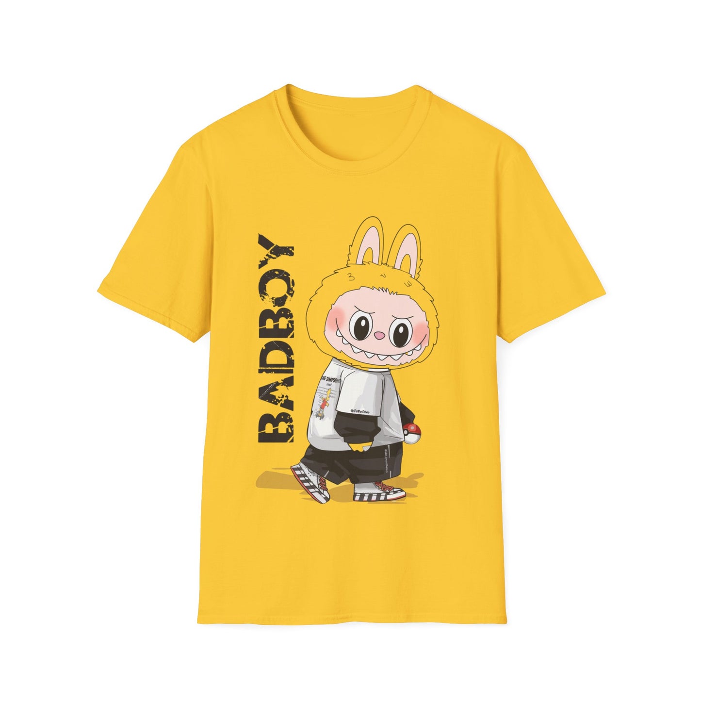 T-Shirt Unisex Labubu Softstyle – Design Streetwear Kawaii “Bad Boy”.