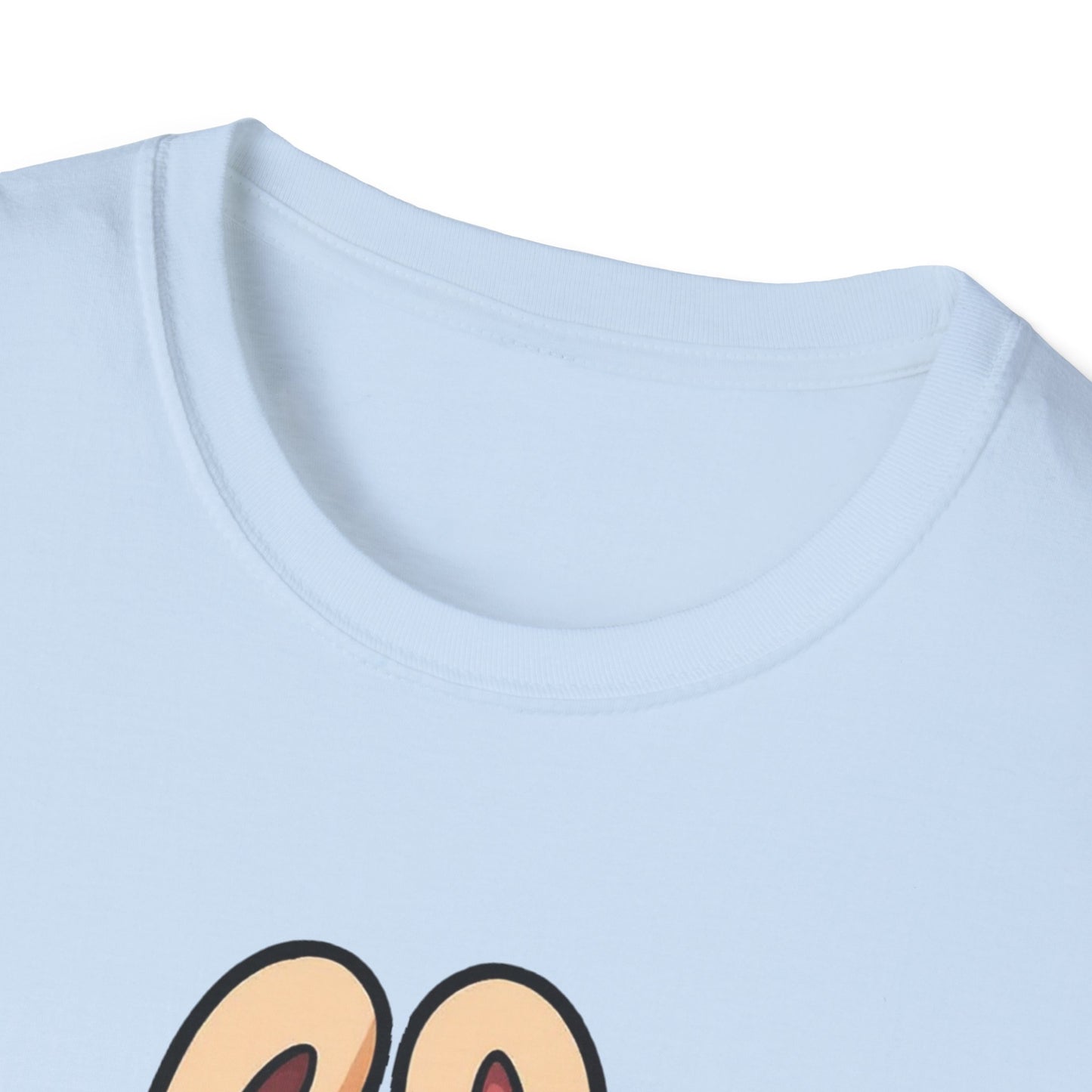T-Shirt Unisex Labubu Softstyle – Outfit Cartoon Kawaii Rosa Orsetto Fragola.