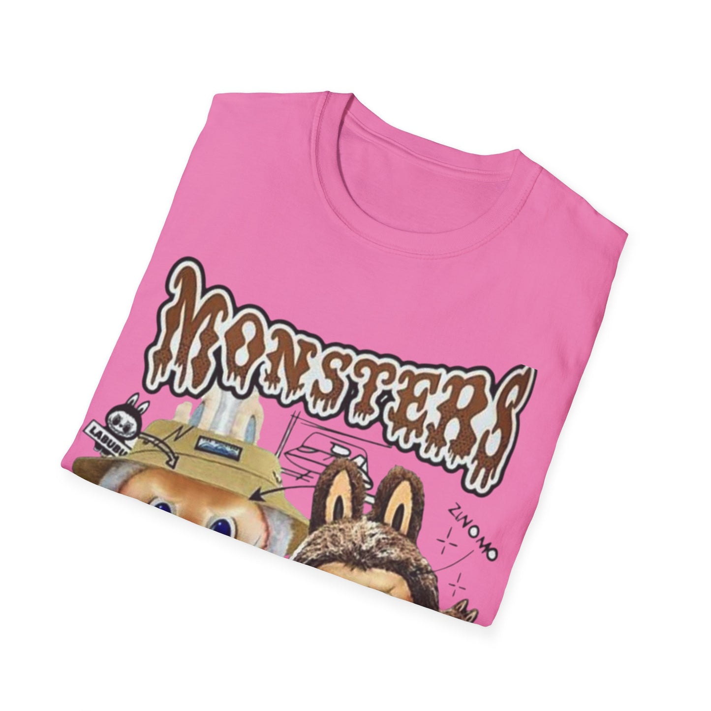 T-Shirt Unisex Labubu Softstyle – Design Monsters Kawaii con Coppia Iconica.