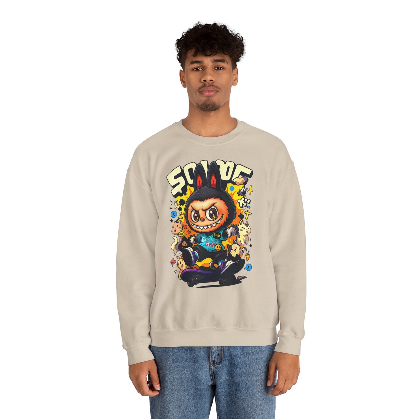 Felpa Unisex Labubu Skateboard – Streetwear Casual, Moda Urban e Comfort.