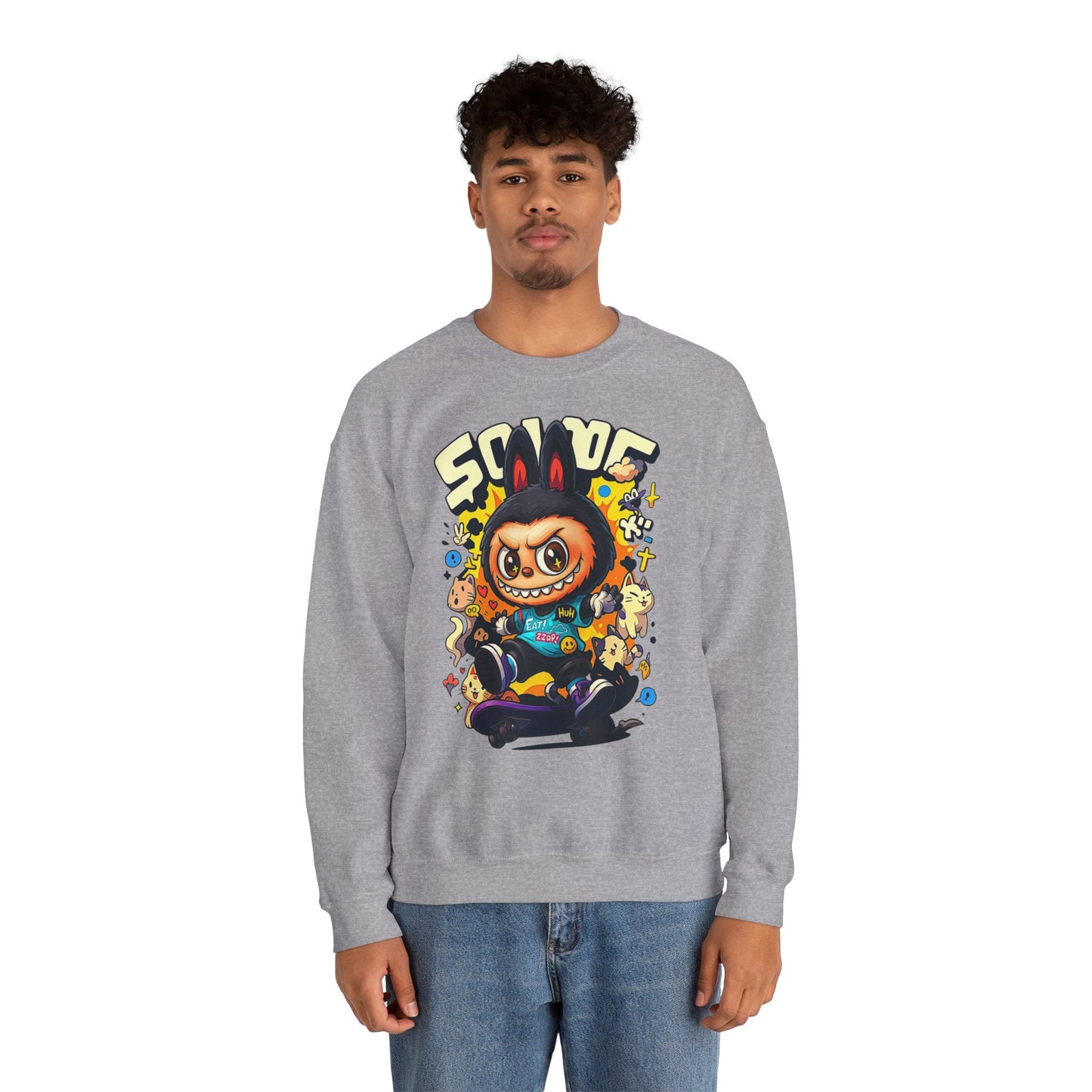 Felpa Unisex Labubu Skateboard – Streetwear Casual, Moda Urban e Comfort.