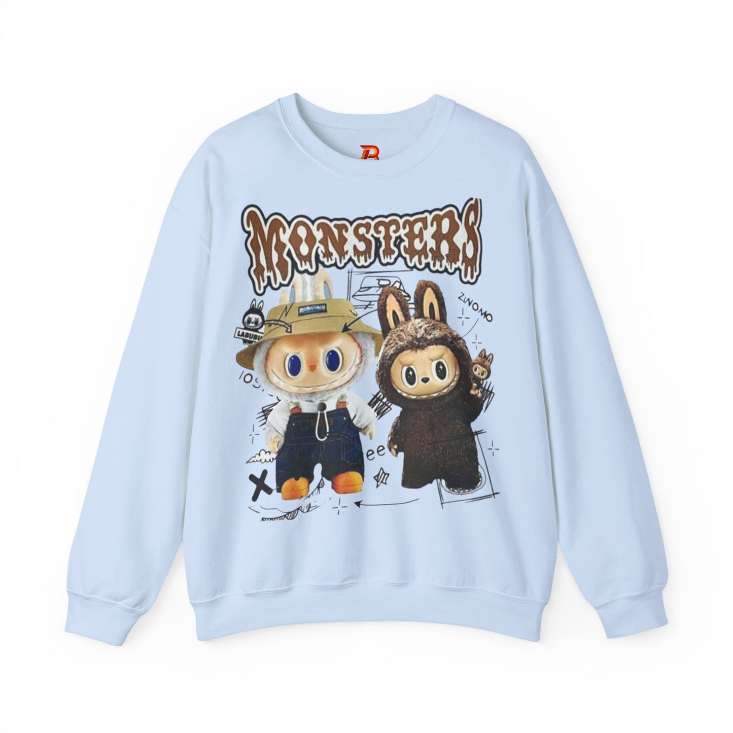 Felpa Unisex Labubu Monsters – Sweatshirt Streetwear Casual Heavy Blend.