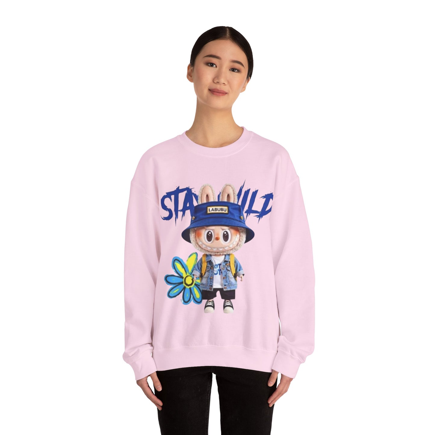 Felpa Unisex Labubu Stay Wild – Streetwear Casual con Design Cartoon.