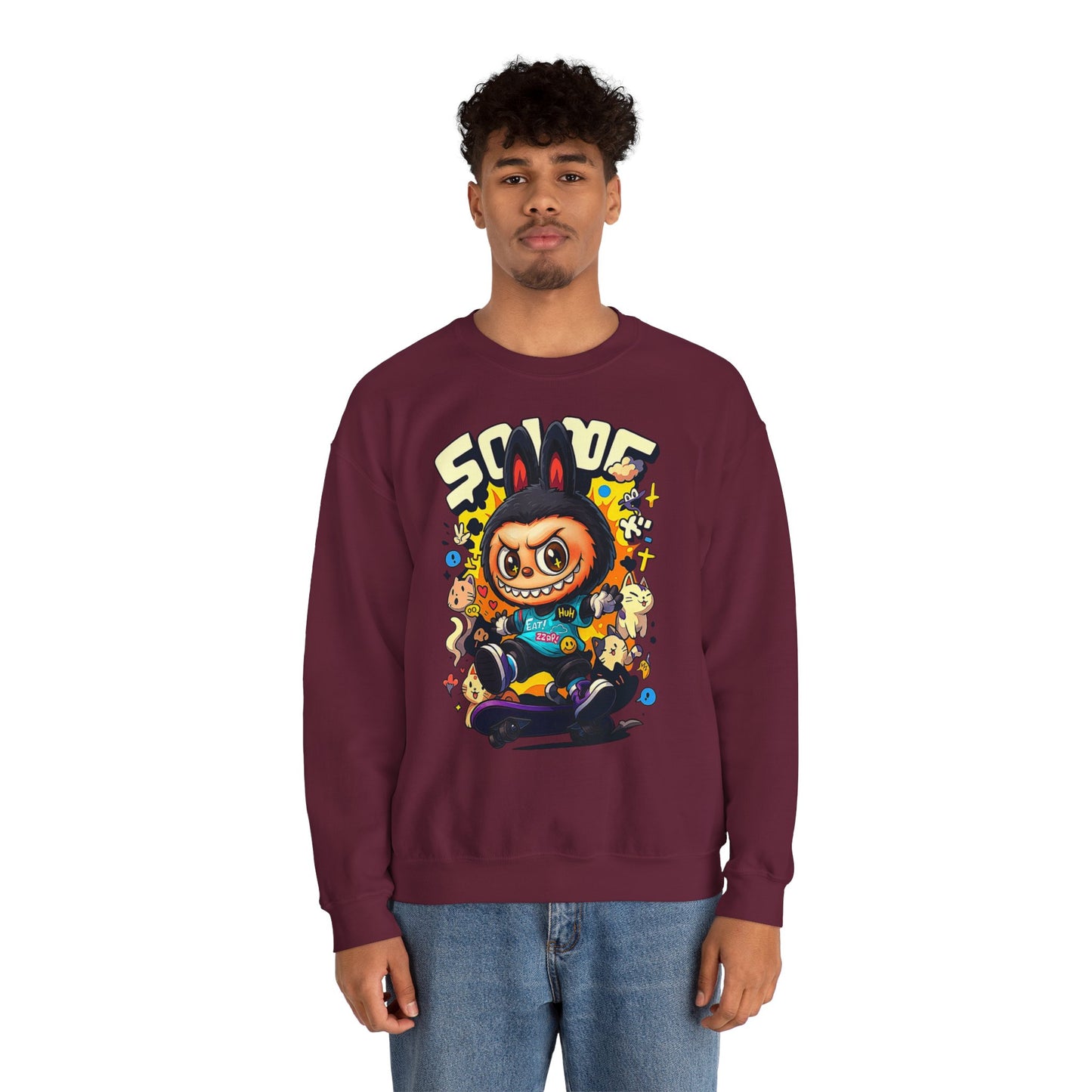 Felpa Unisex Labubu Skateboard – Streetwear Casual, Moda Urban e Comfort.