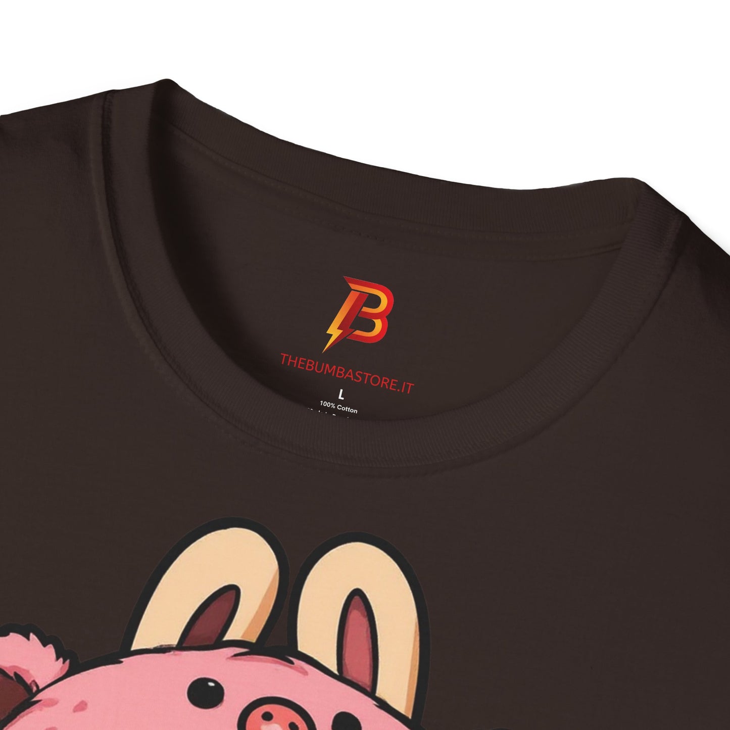 T-Shirt Unisex Labubu Softstyle – Outfit Cartoon Kawaii Rosa Orsetto Fragola.