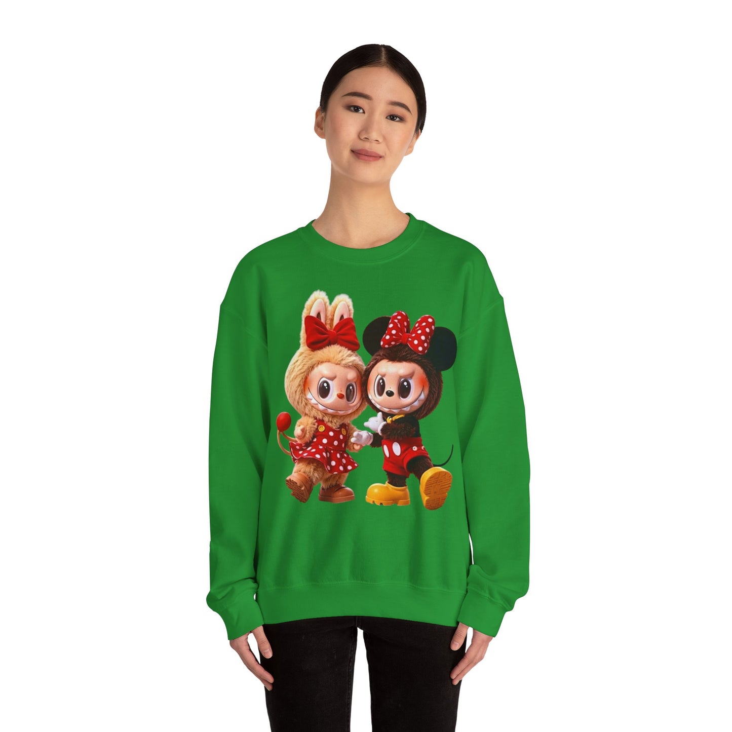 Felpa Unisex Labubu Cartoon – Sweatshirt Streetwear Rossa, Moda Urban e Comfort.