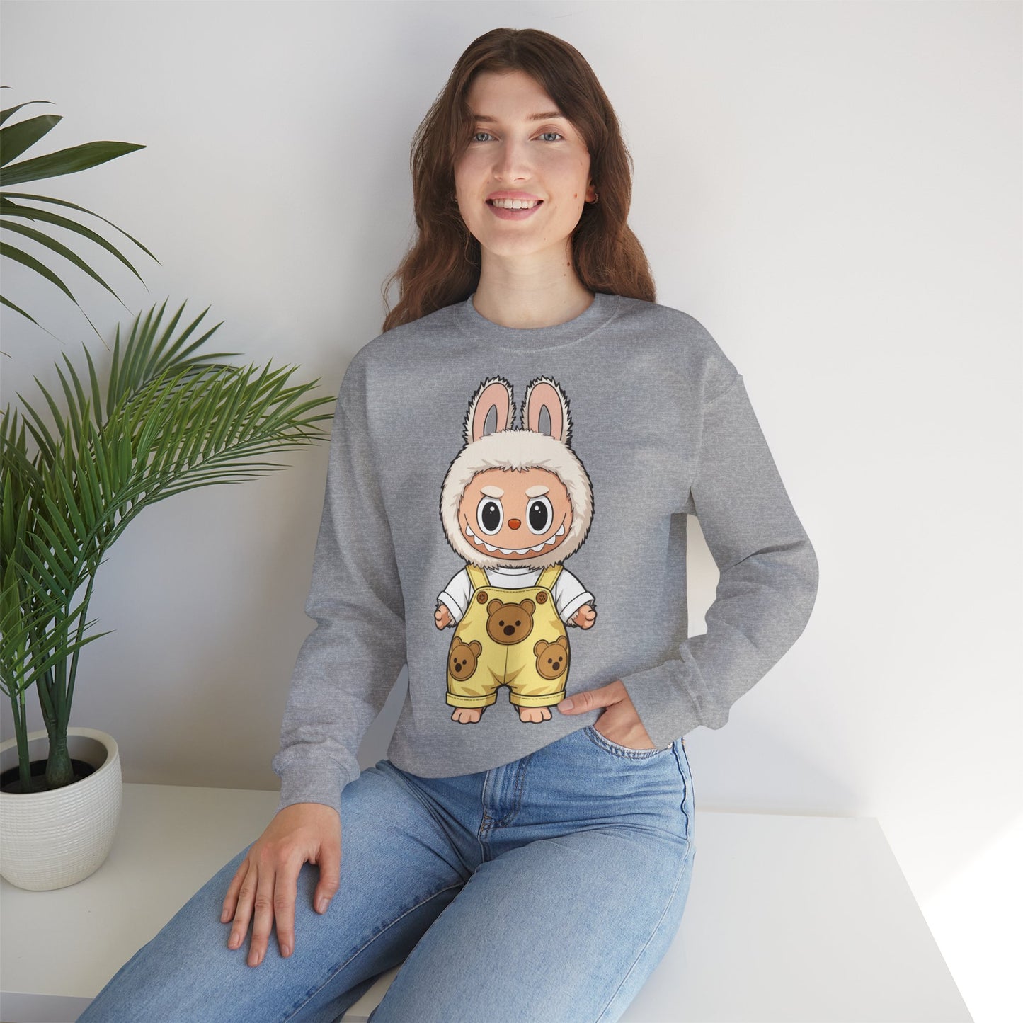 Felpa Unisex Labubu Teddy Overalls – Sweatshirt - Streetwear Heavy Blend™.