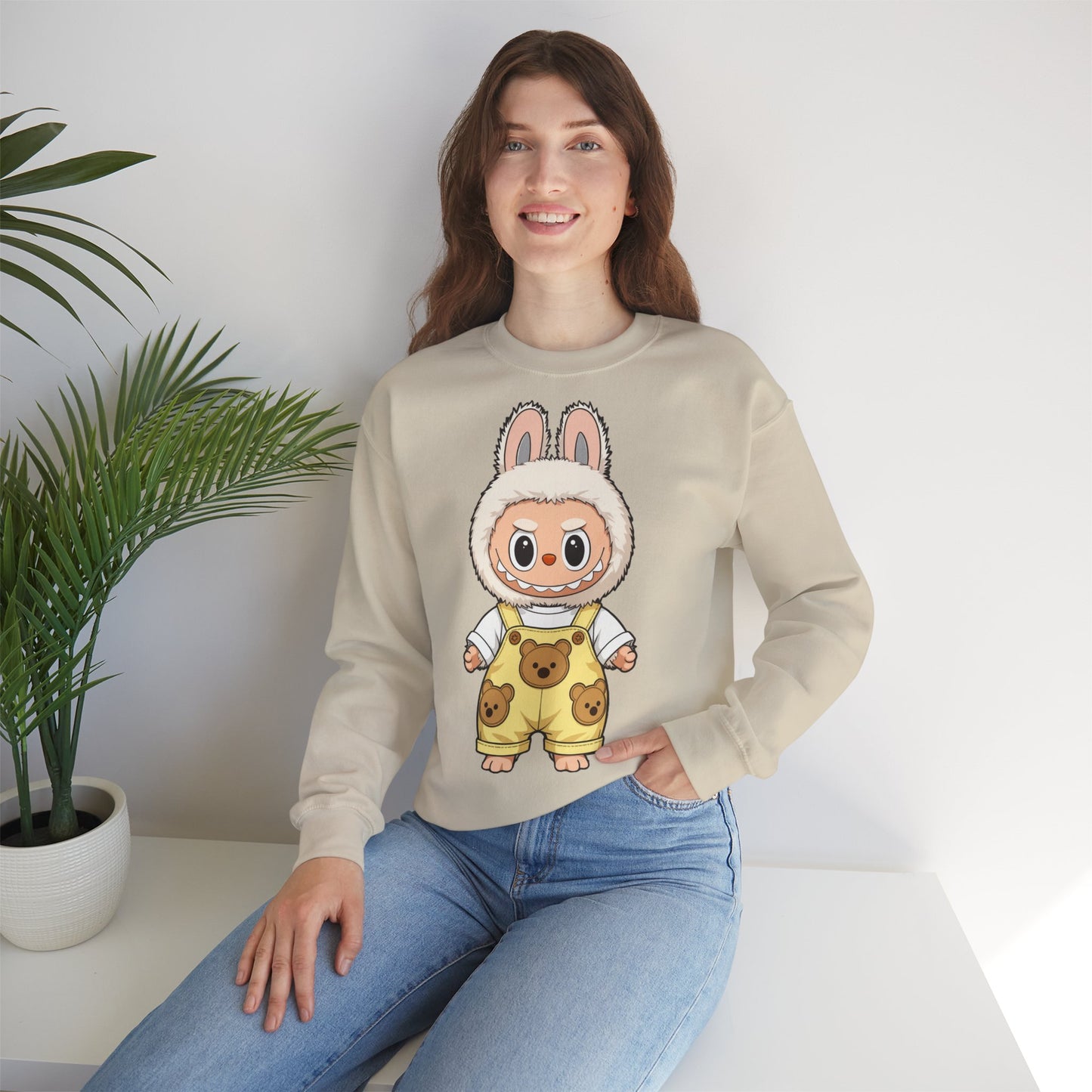 Felpa Unisex Labubu Teddy Overalls – Sweatshirt - Streetwear Heavy Blend™.