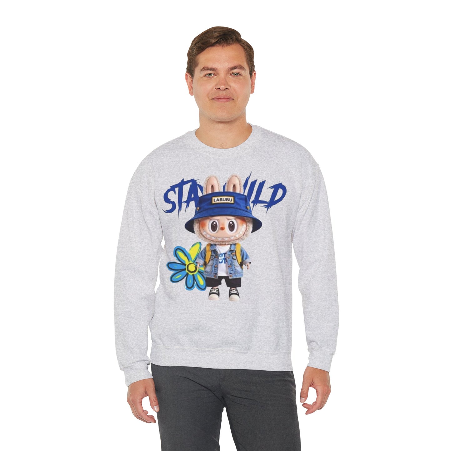Felpa Unisex Labubu Stay Wild – Streetwear Casual con Design Cartoon.