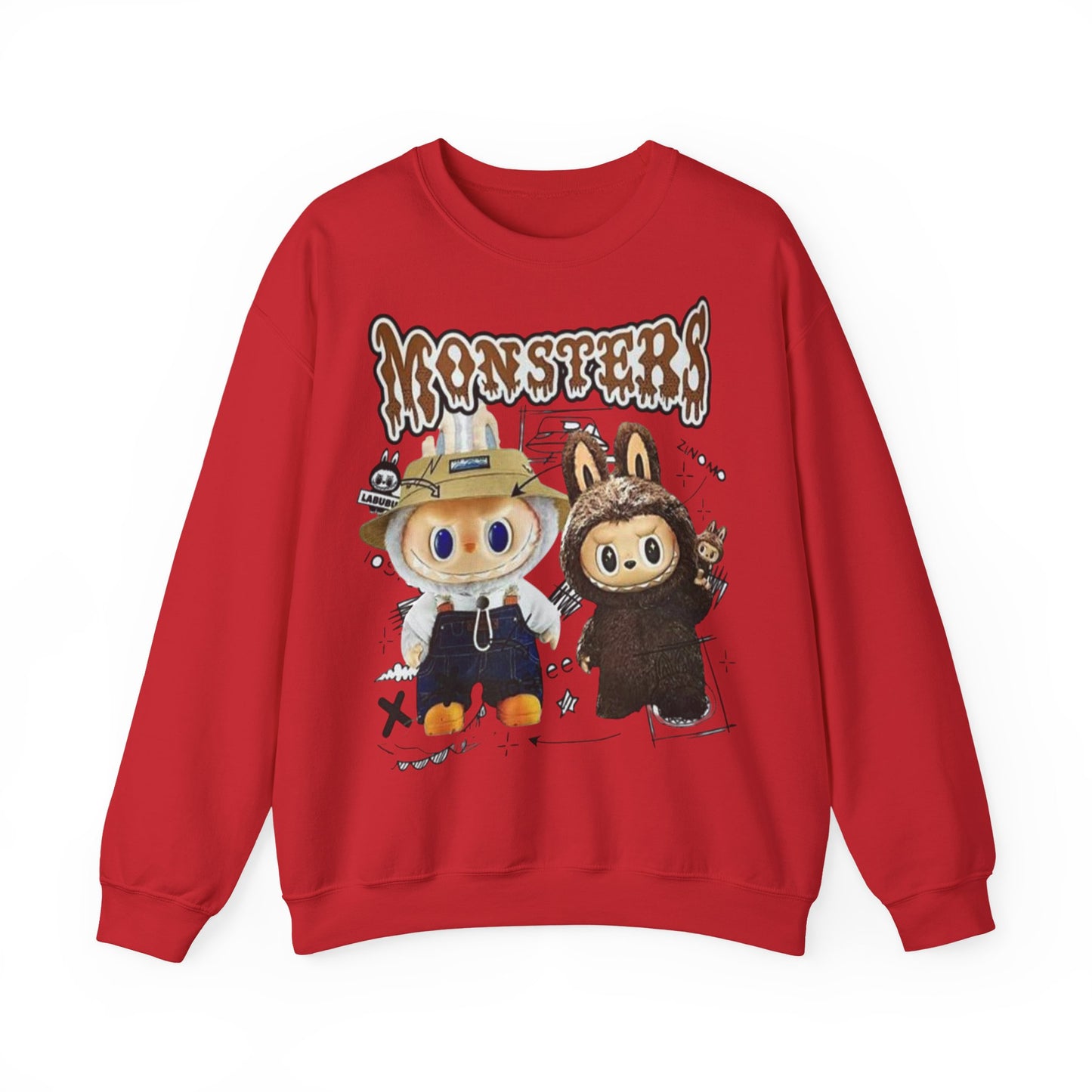 Felpa Unisex Labubu Monsters – Sweatshirt Streetwear Casual Heavy Blend.
