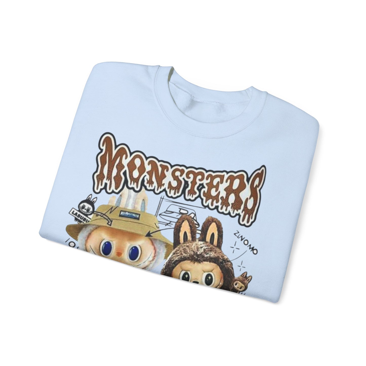 Felpa Unisex Labubu Monsters – Sweatshirt Streetwear Casual Heavy Blend.