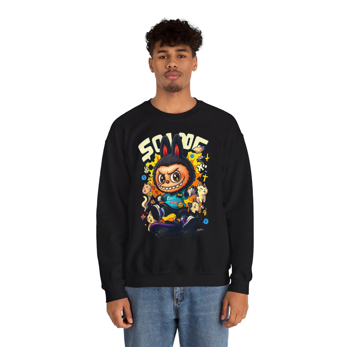 Felpa Unisex Labubu Skateboard – Streetwear Casual, Moda Urban e Comfort.