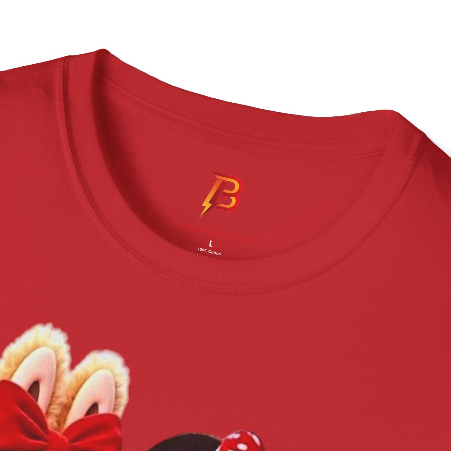 T-Shirt Unisex Labubu Softstyle  – Design Kawaii Coppia in Stile Minnie & Mickey.