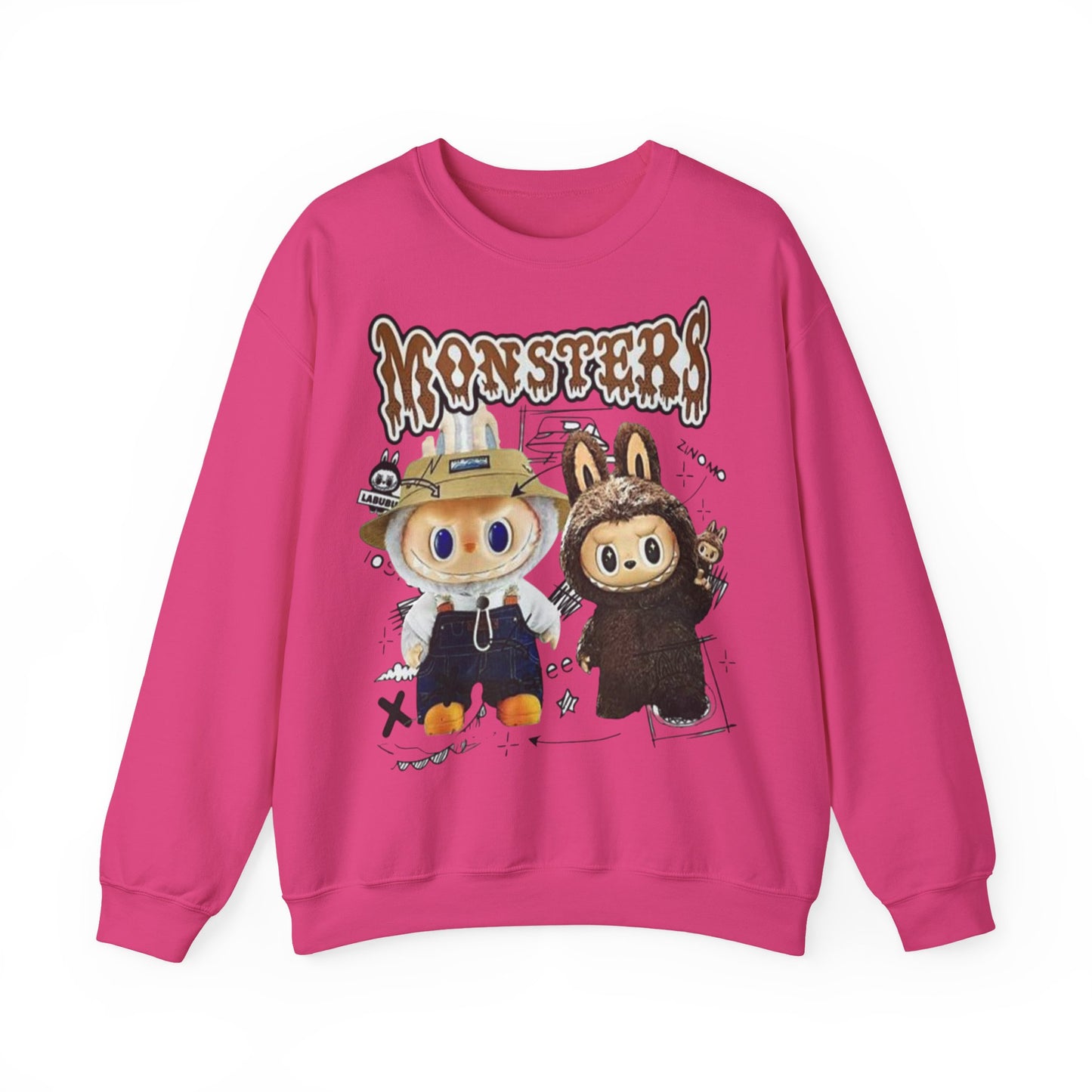 Felpa Unisex Labubu Monsters – Sweatshirt Streetwear Casual Heavy Blend.