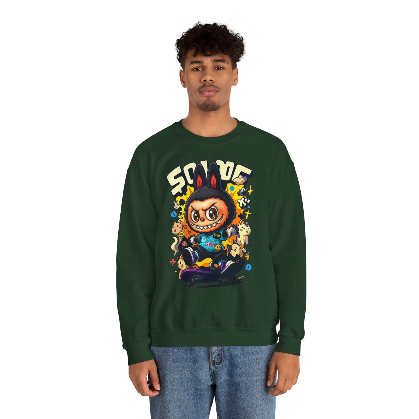 Felpa Unisex Labubu Skateboard – Streetwear Casual, Moda Urban e Comfort.