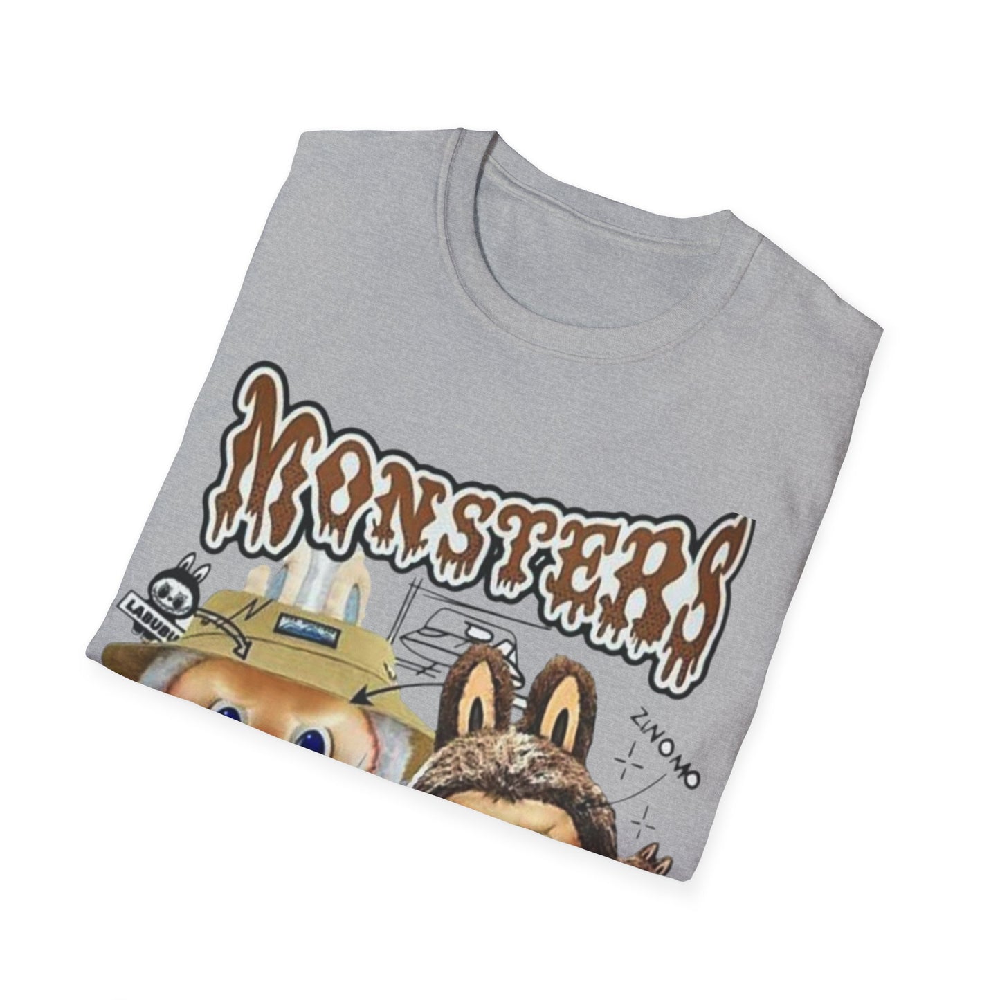 T-Shirt Unisex Labubu Softstyle – Design Monsters Kawaii con Coppia Iconica.