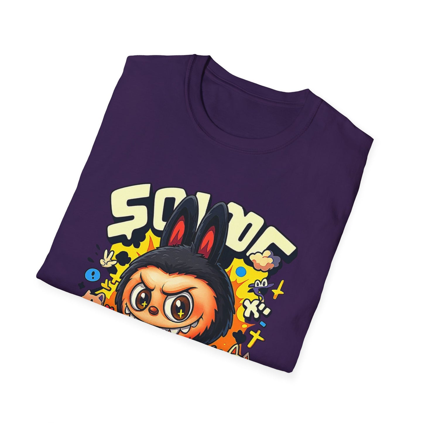 T-Shirt Unisex Labubu Softstyle  – Design Kawaii Streetwear con Skateboard.