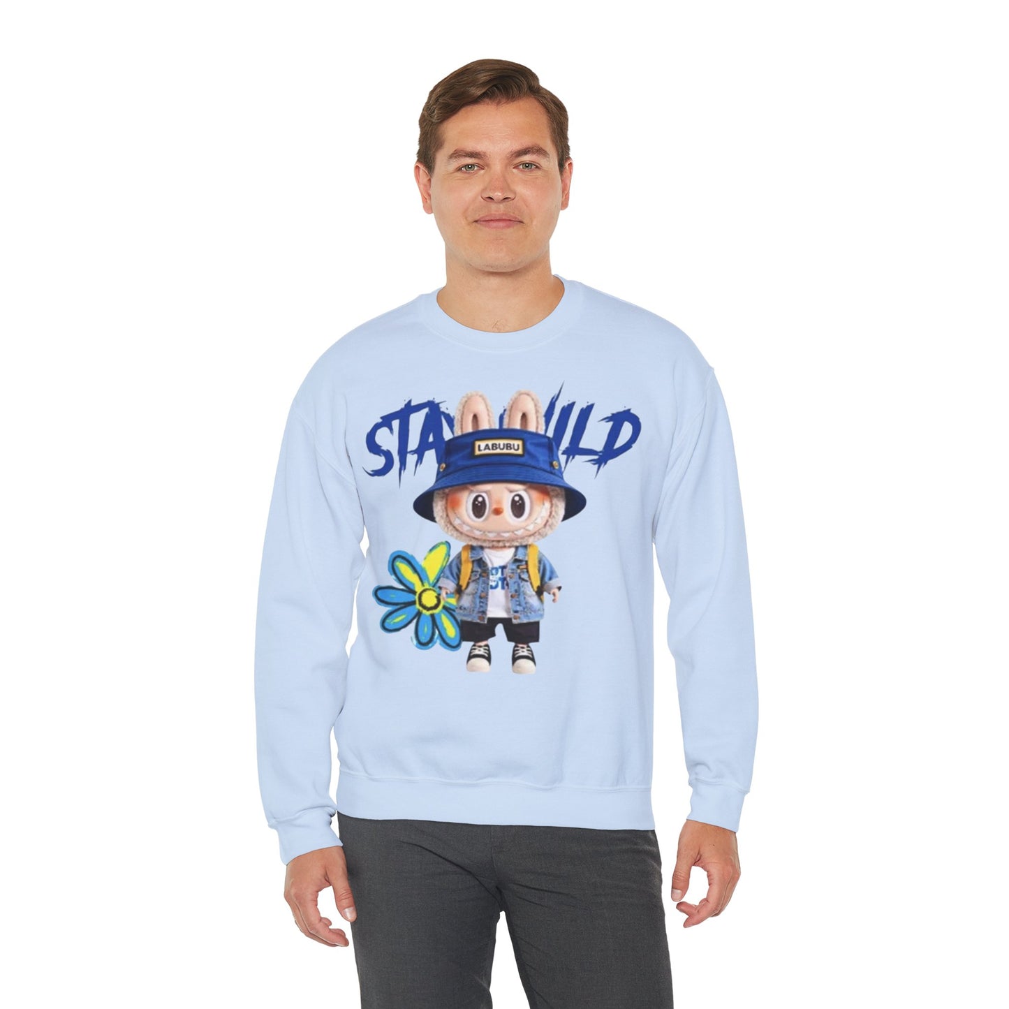 Felpa Unisex Labubu Stay Wild – Streetwear Casual con Design Cartoon.
