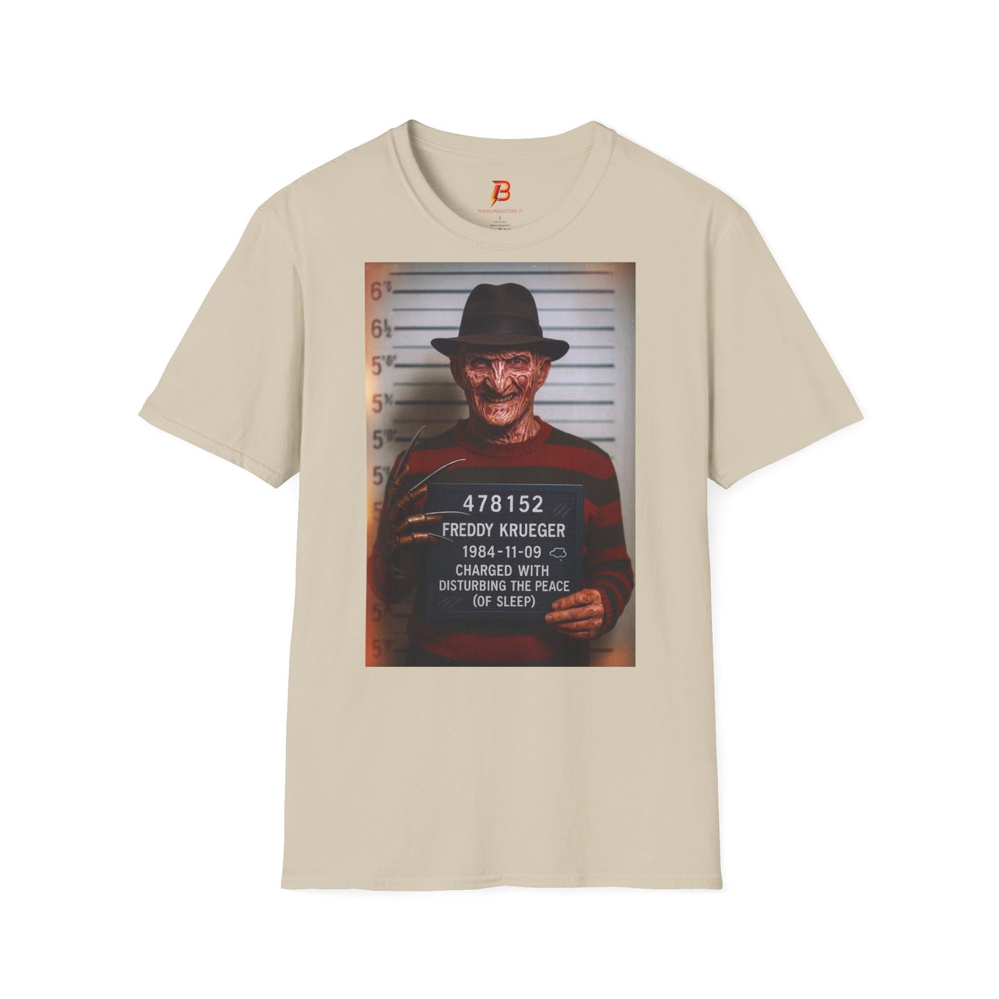 T-Shirt Unisex Freddy Krueger Mugshot – Maglietta Horror Nightmare | Cultura Pop & Halloween