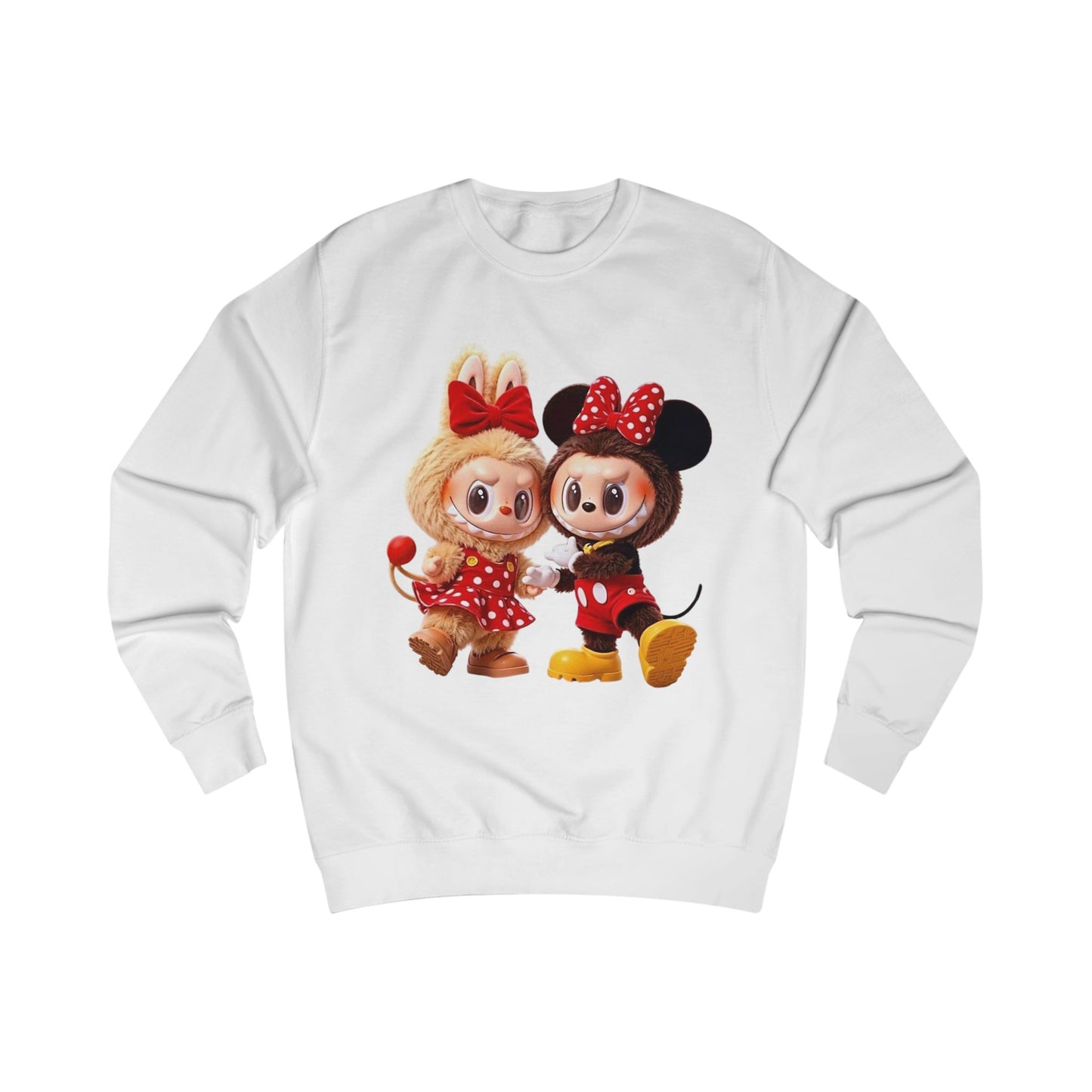 Felpa Unisex Labubu Cartoon – Sweatshirt Streetwear Rossa, Moda Urban e Comfort.