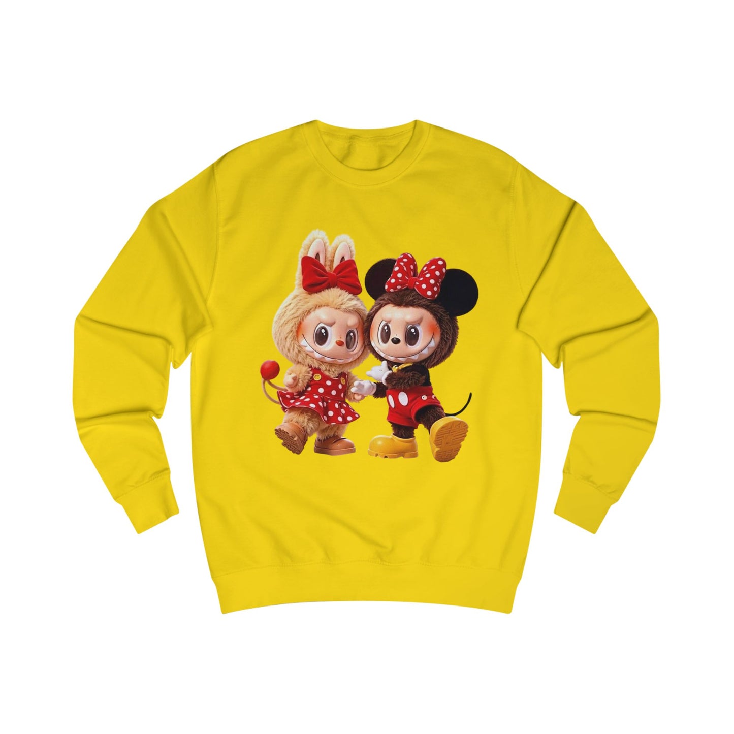 Felpa Unisex Labubu Cartoon – Sweatshirt Streetwear Rossa, Moda Urban e Comfort.