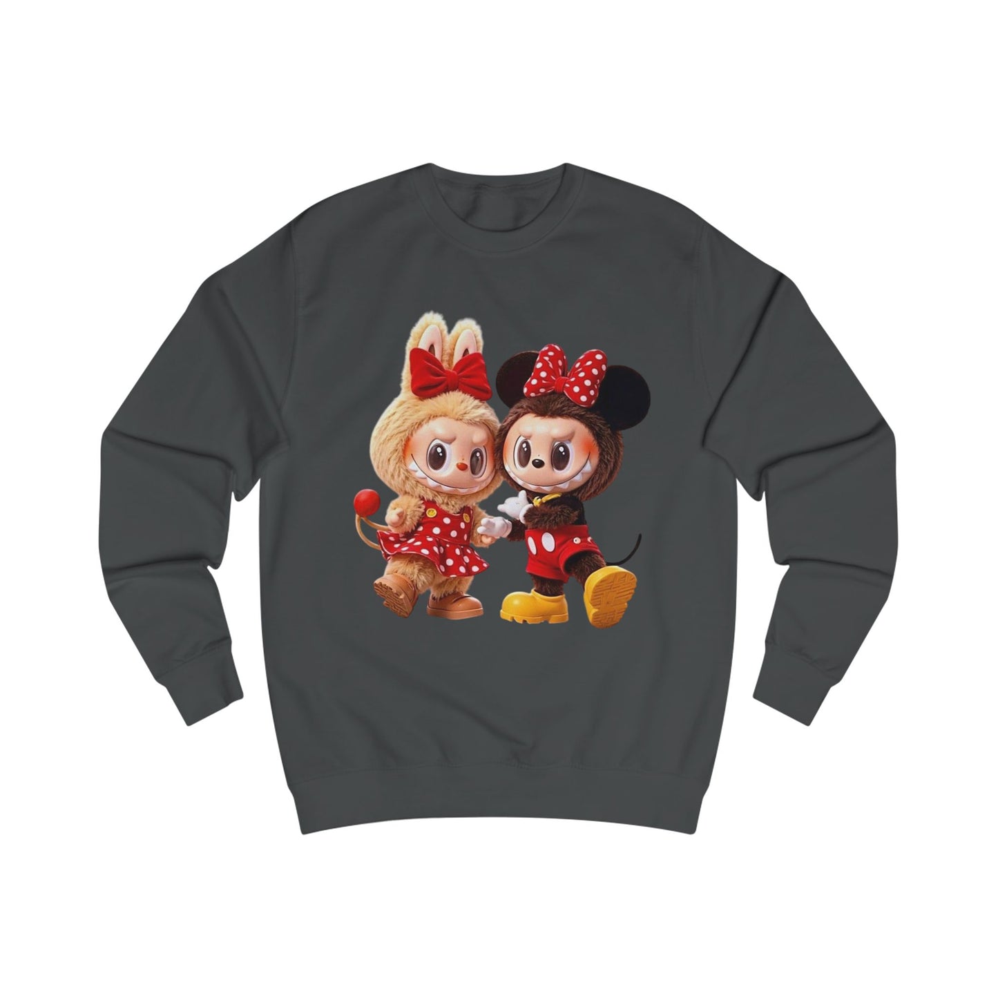 Felpa Unisex Labubu Cartoon – Sweatshirt Streetwear Rossa, Moda Urban e Comfort.