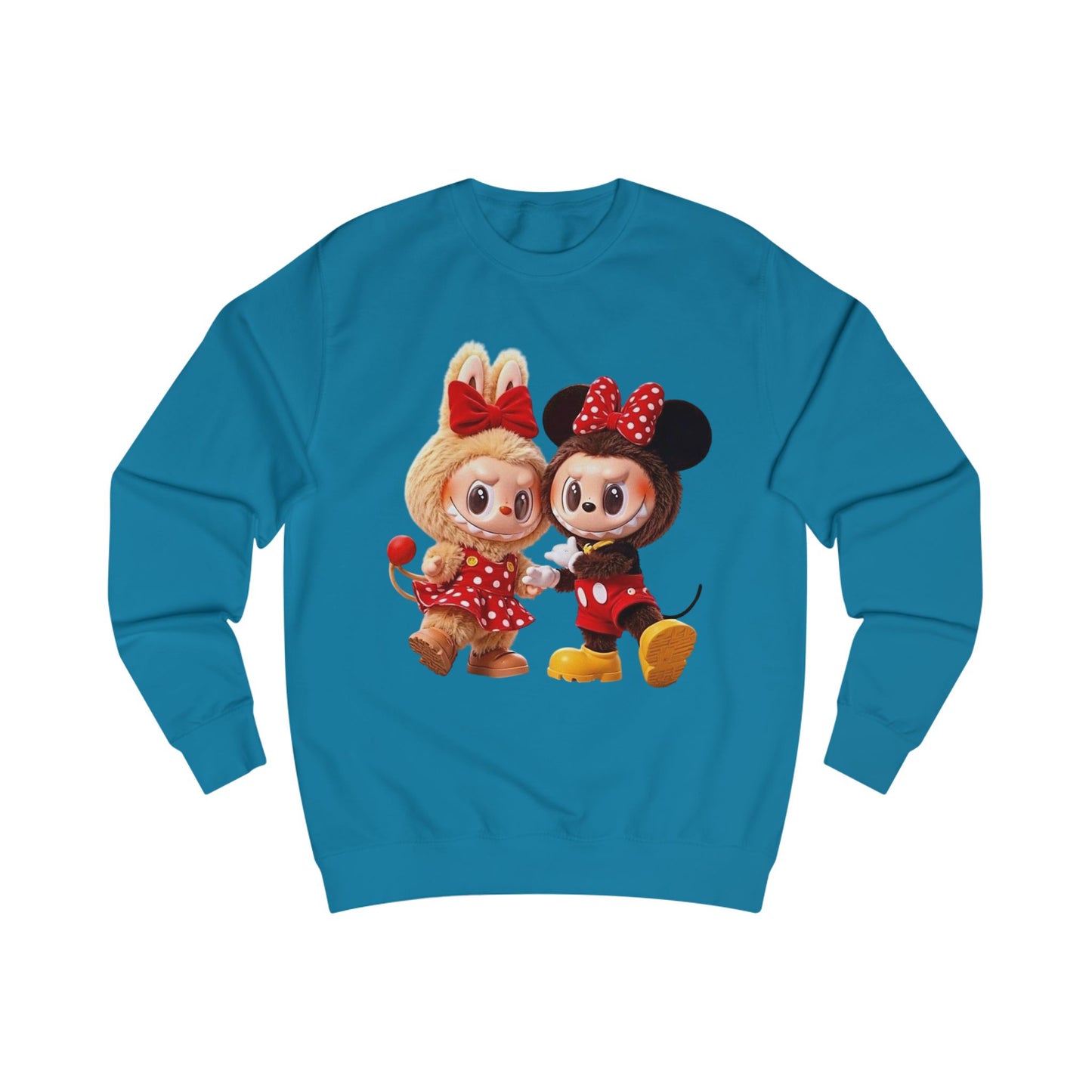 Felpa Unisex Labubu Cartoon – Sweatshirt Streetwear Rossa, Moda Urban e Comfort.