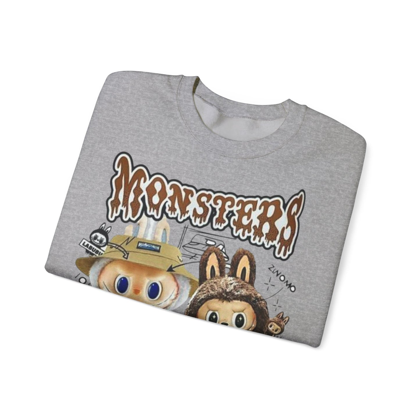 Felpa Unisex Labubu Monsters – Sweatshirt Streetwear Casual Heavy Blend.
