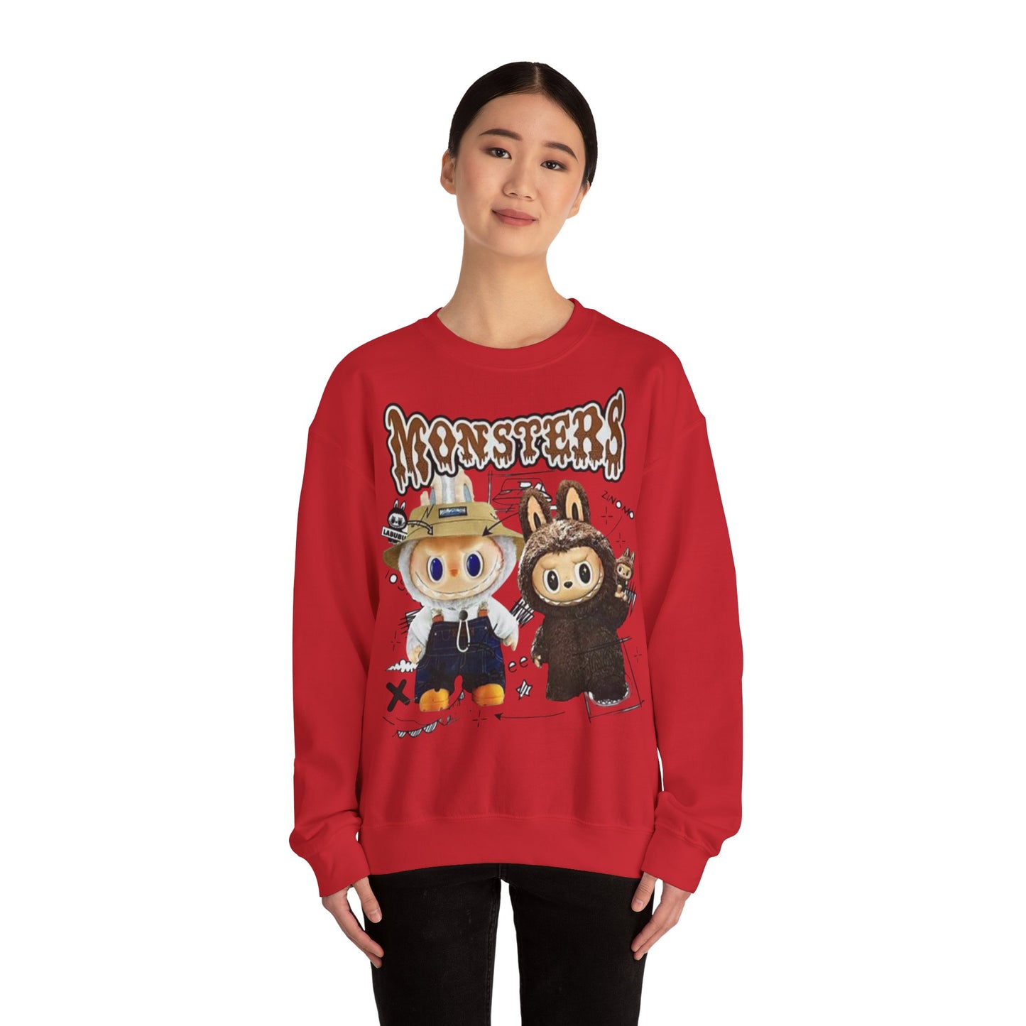 Felpa Unisex Labubu Monsters – Sweatshirt Streetwear Casual Heavy Blend.