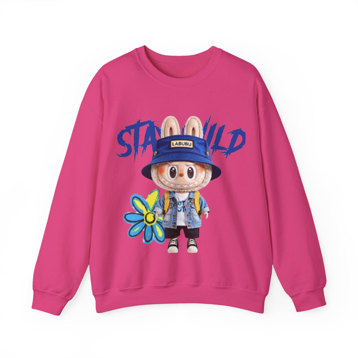 Felpa Unisex Labubu Stay Wild – Streetwear Casual con Design Cartoon.
