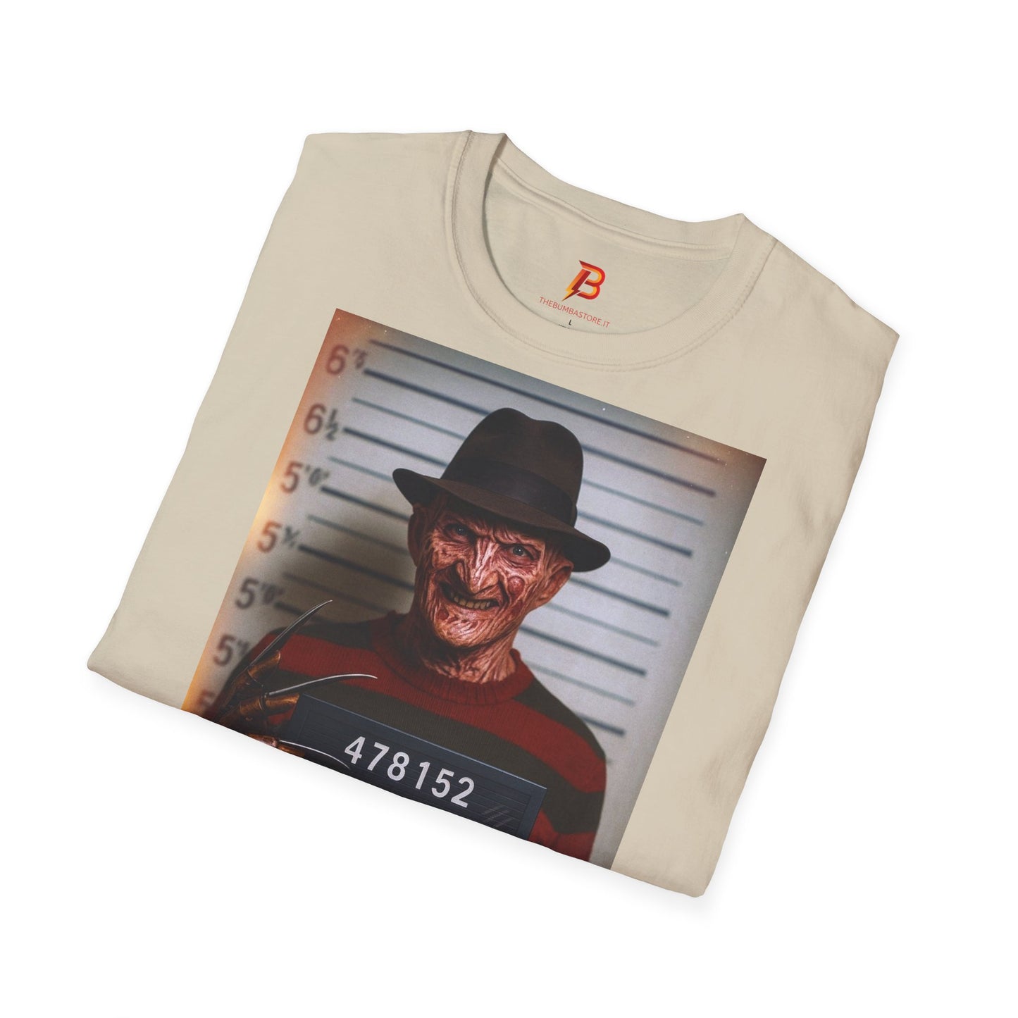 T-Shirt Unisex Freddy Krueger Mugshot – Maglietta Horror Nightmare | Cultura Pop & Halloween