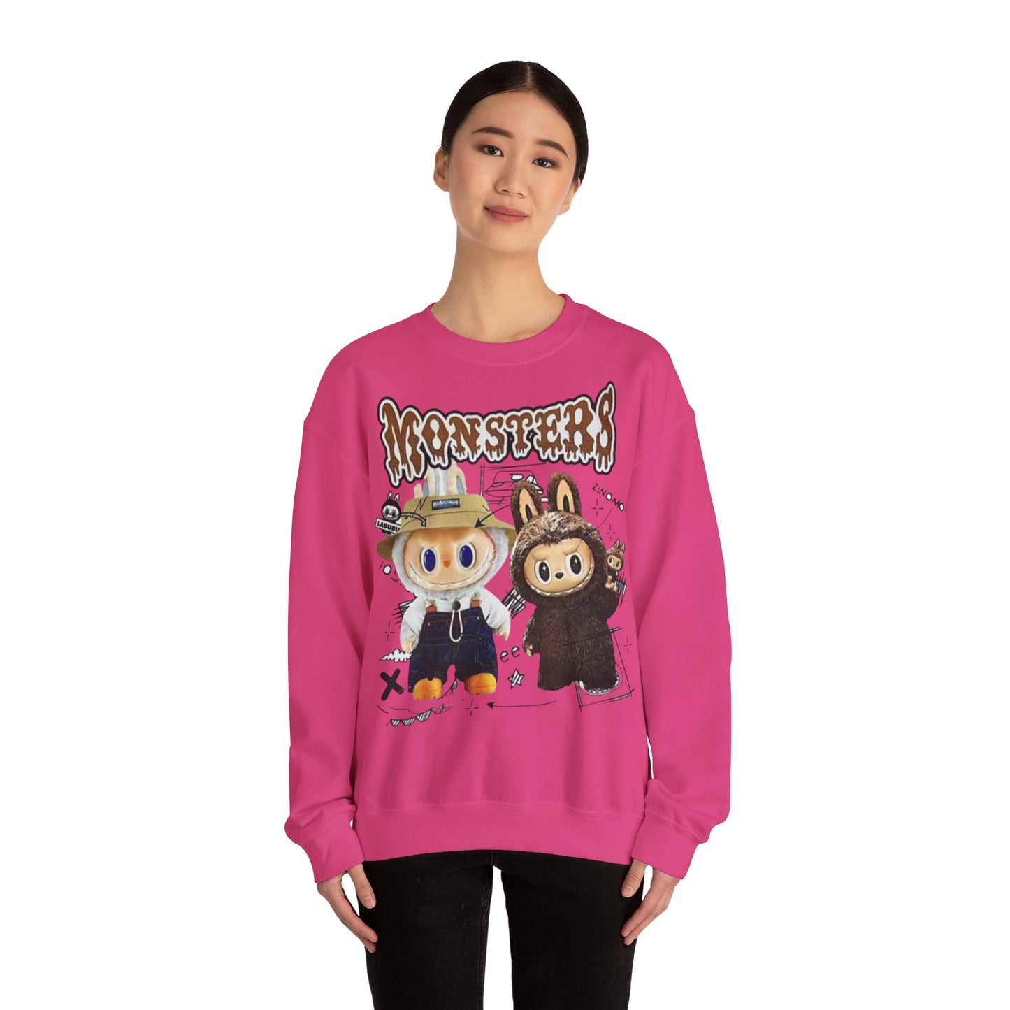 Felpa Unisex Labubu Monsters – Sweatshirt Streetwear Casual Heavy Blend.
