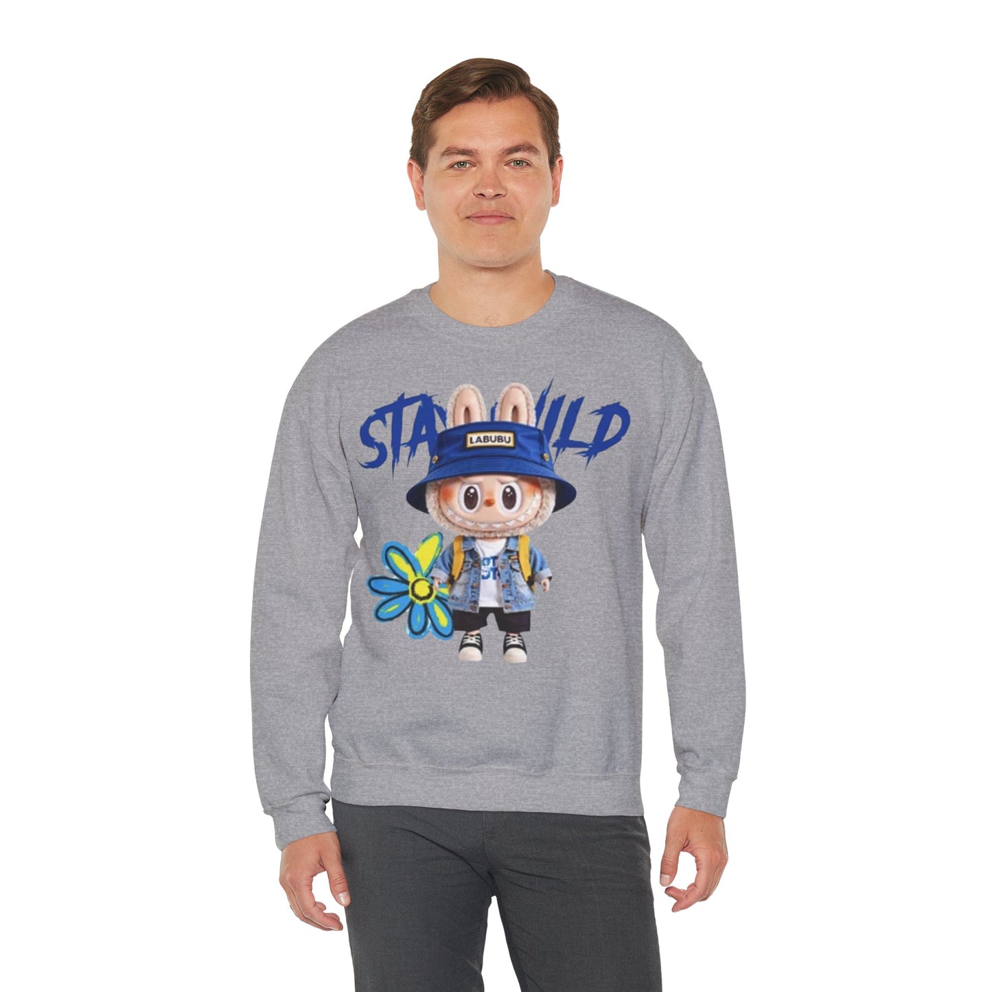 Felpa Unisex Labubu Stay Wild – Streetwear Casual con Design Cartoon.