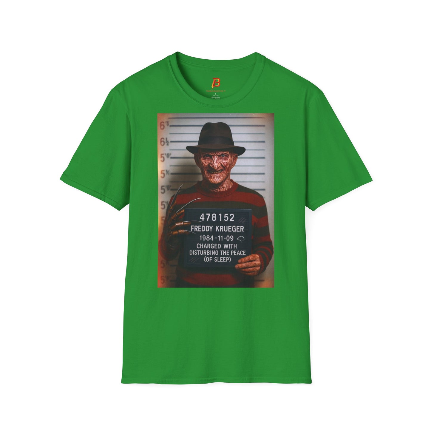 T-Shirt Unisex Freddy Krueger Mugshot – Maglietta Horror Nightmare | Cultura Pop & Halloween