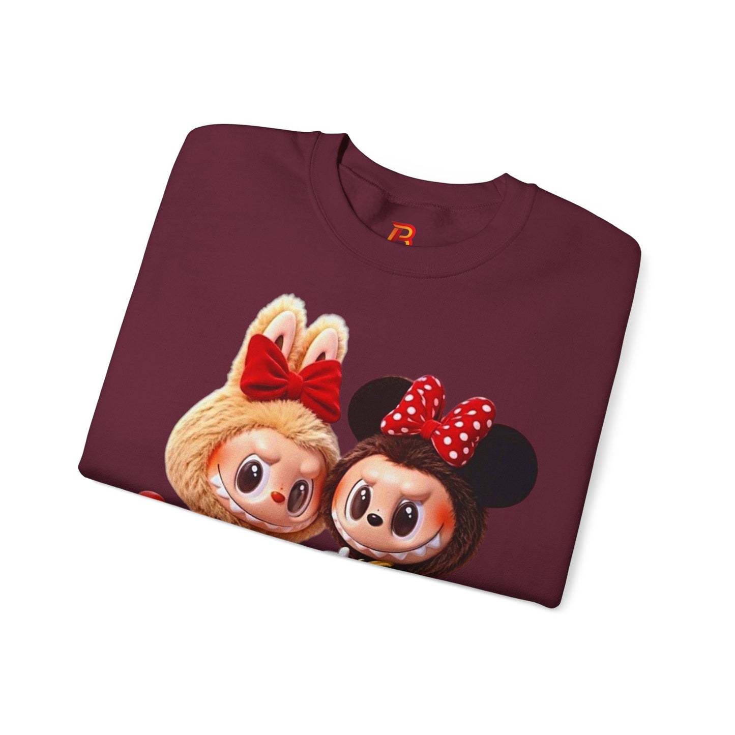 Felpa Unisex Labubu Cartoon – Sweatshirt Streetwear Rossa, Moda Urban e Comfort.