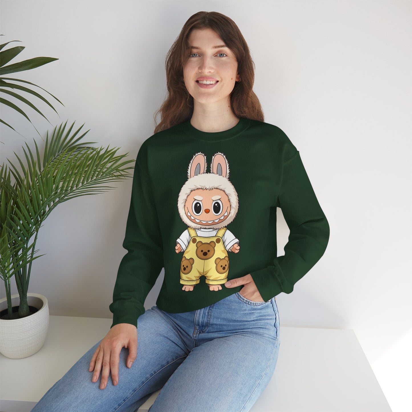 Felpa Unisex Labubu Teddy Overalls – Sweatshirt - Streetwear Heavy Blend™.