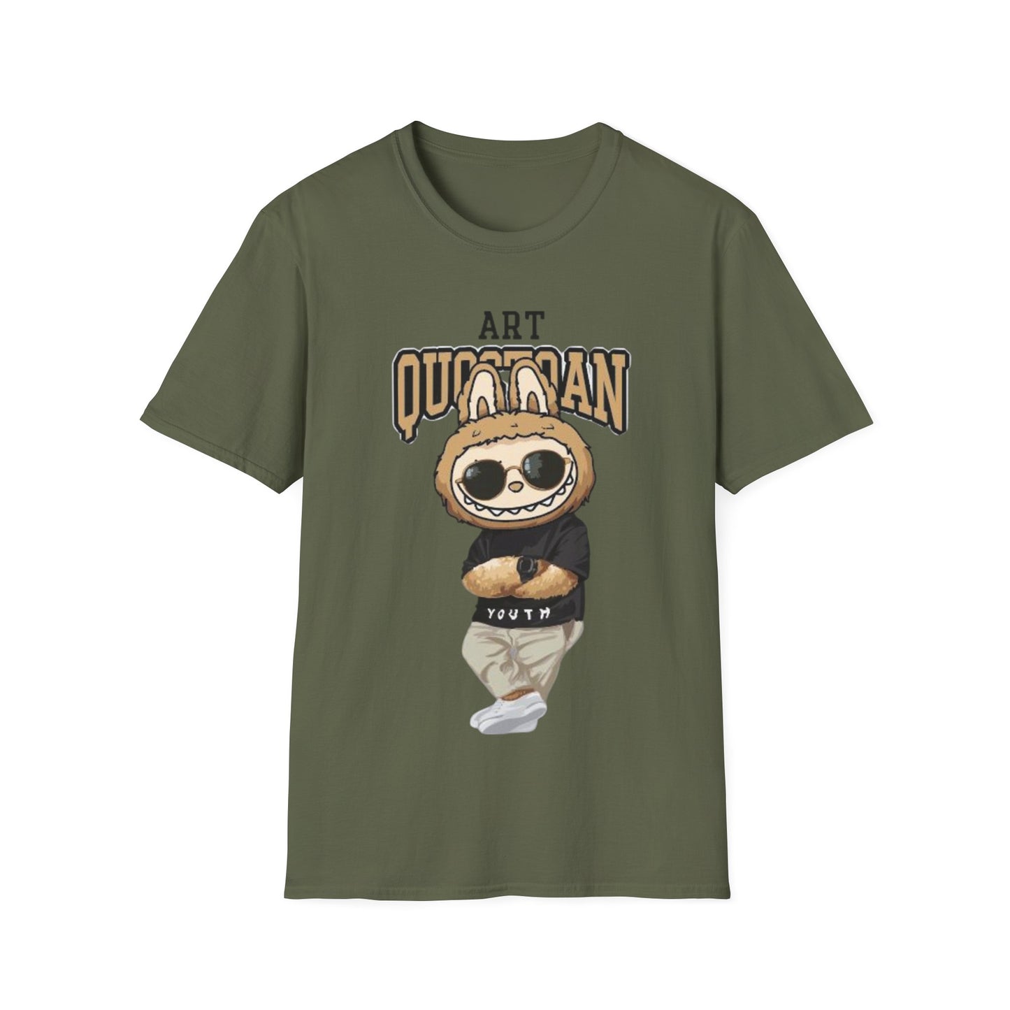 T-Shirt Unisex Labubu Softstyle – Design Urban Kawaii con Occhiali da Sole.